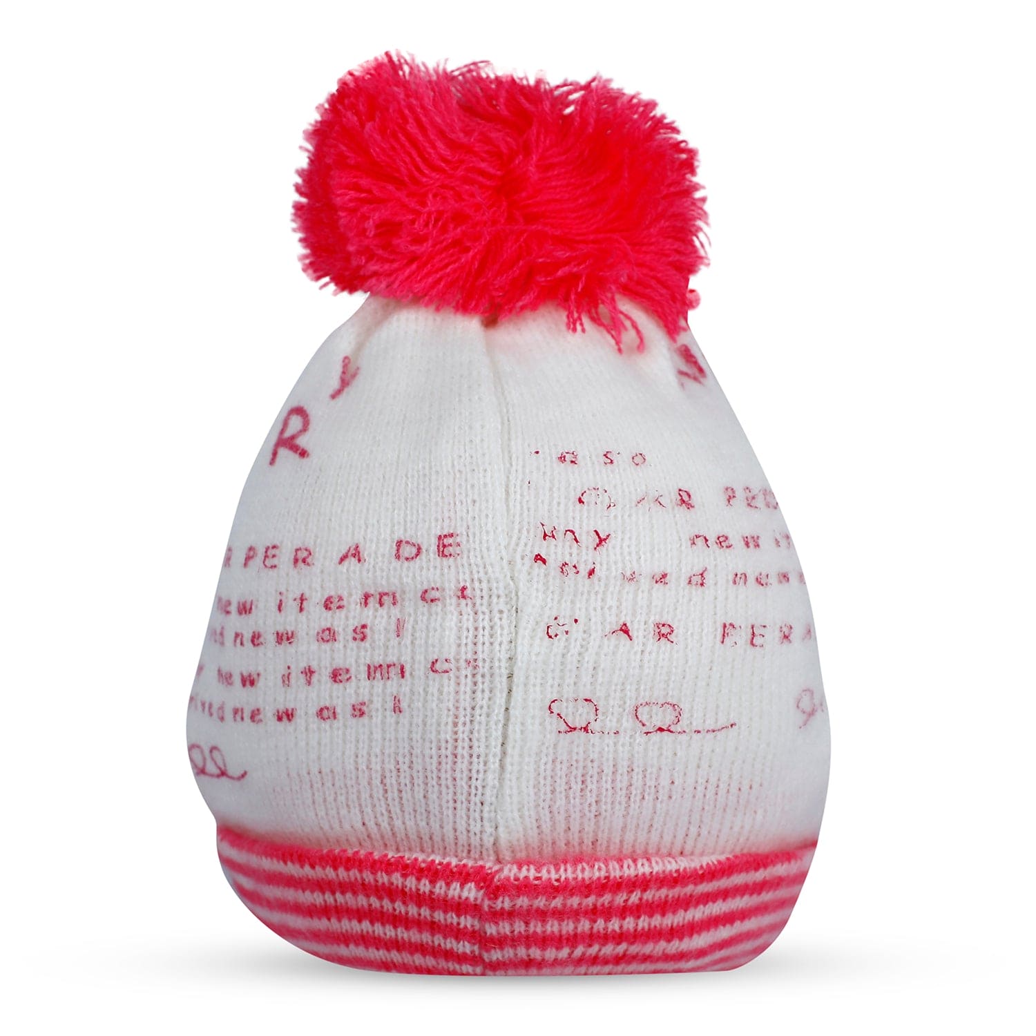 Baby Moo Car Pom Pom Breathable Beanie Warm Knitted Woollen Cap - Pink