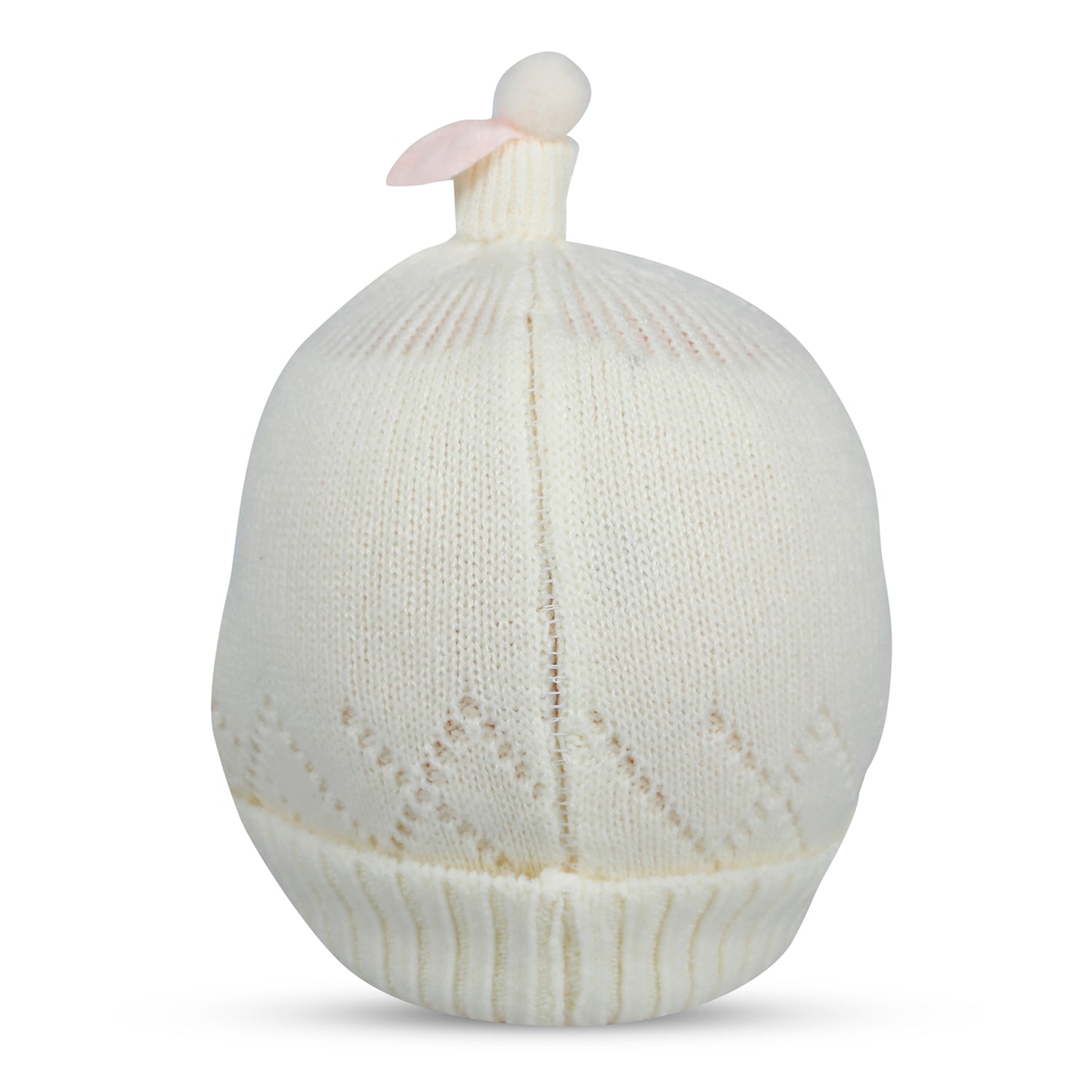 Baby Moo Star Breathable Beanie Warm Knitted Woollen Cap - Cream