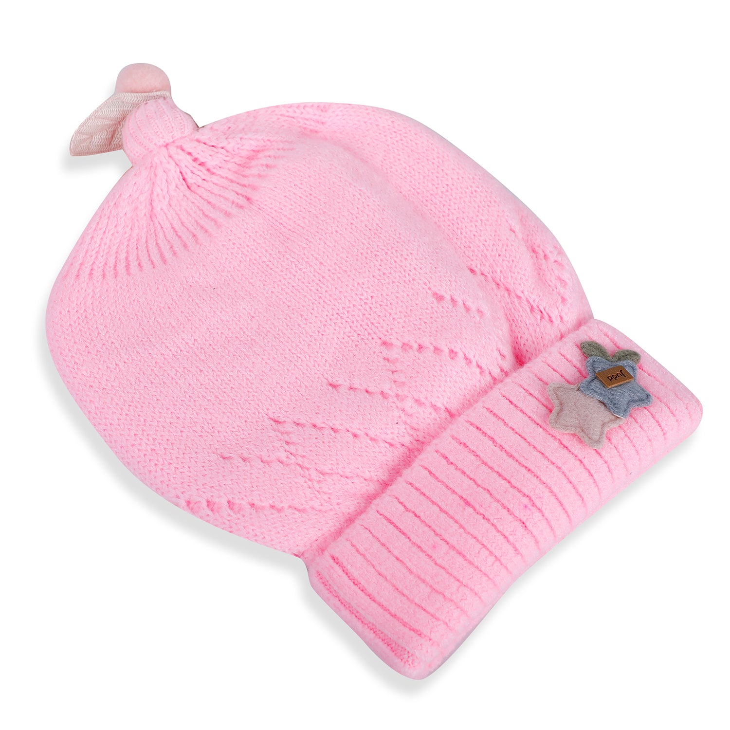 Baby Moo Star Breathable Beanie Warm Knitted Woollen Cap - Pink