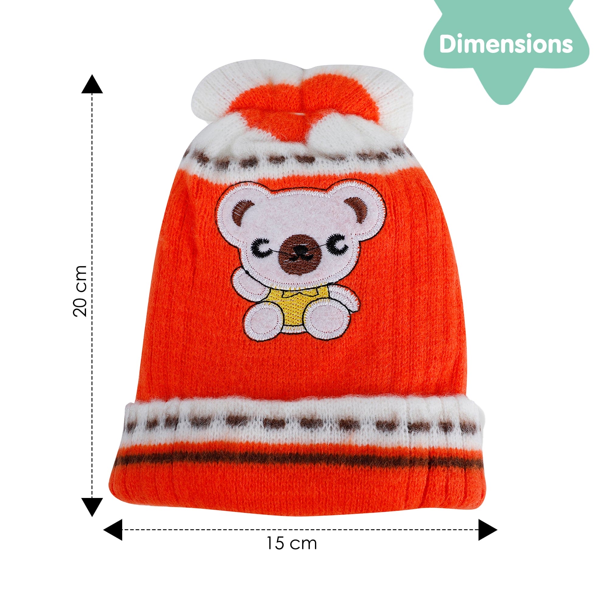 Baby Moo Koala Breathable Beanie Warm Knitted Woollen Cap - Orange