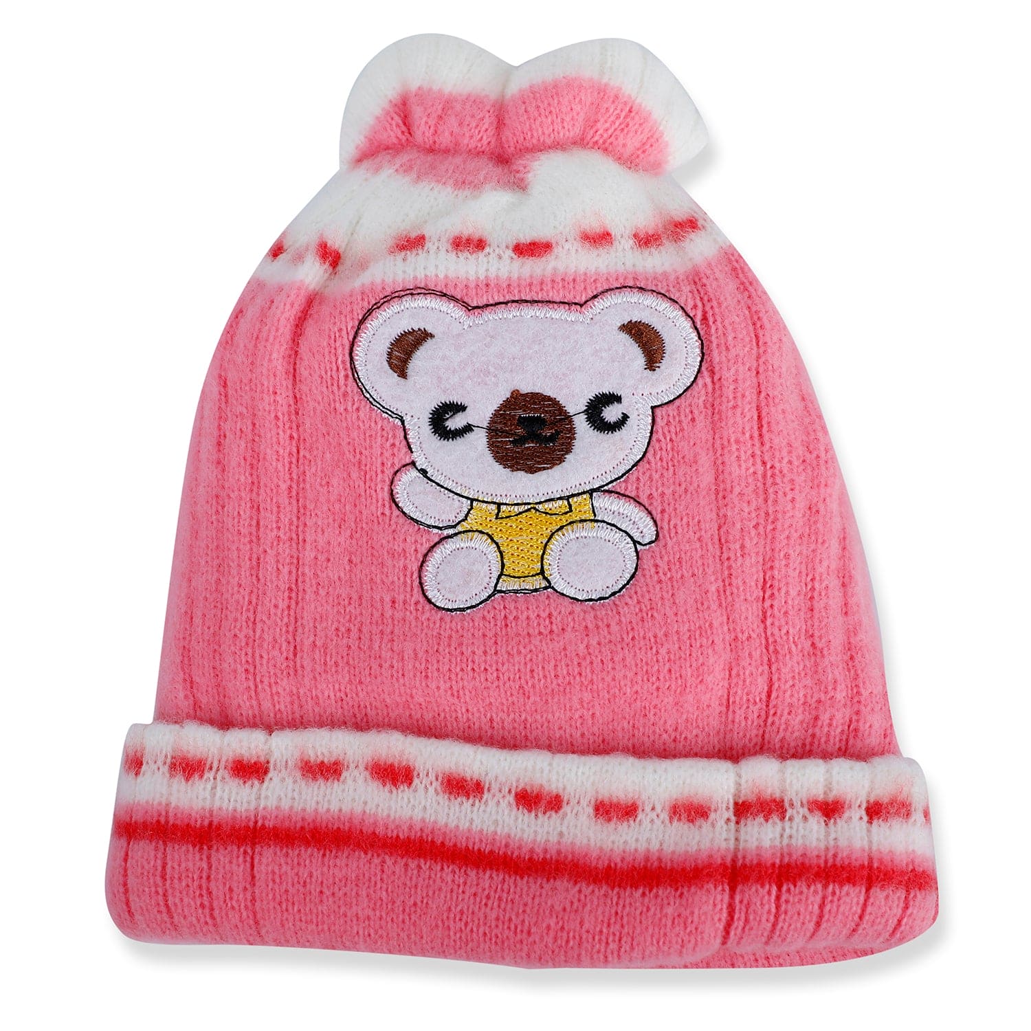 Baby Moo Koala Breathable Beanie Warm Knitted Woollen Cap - Pink