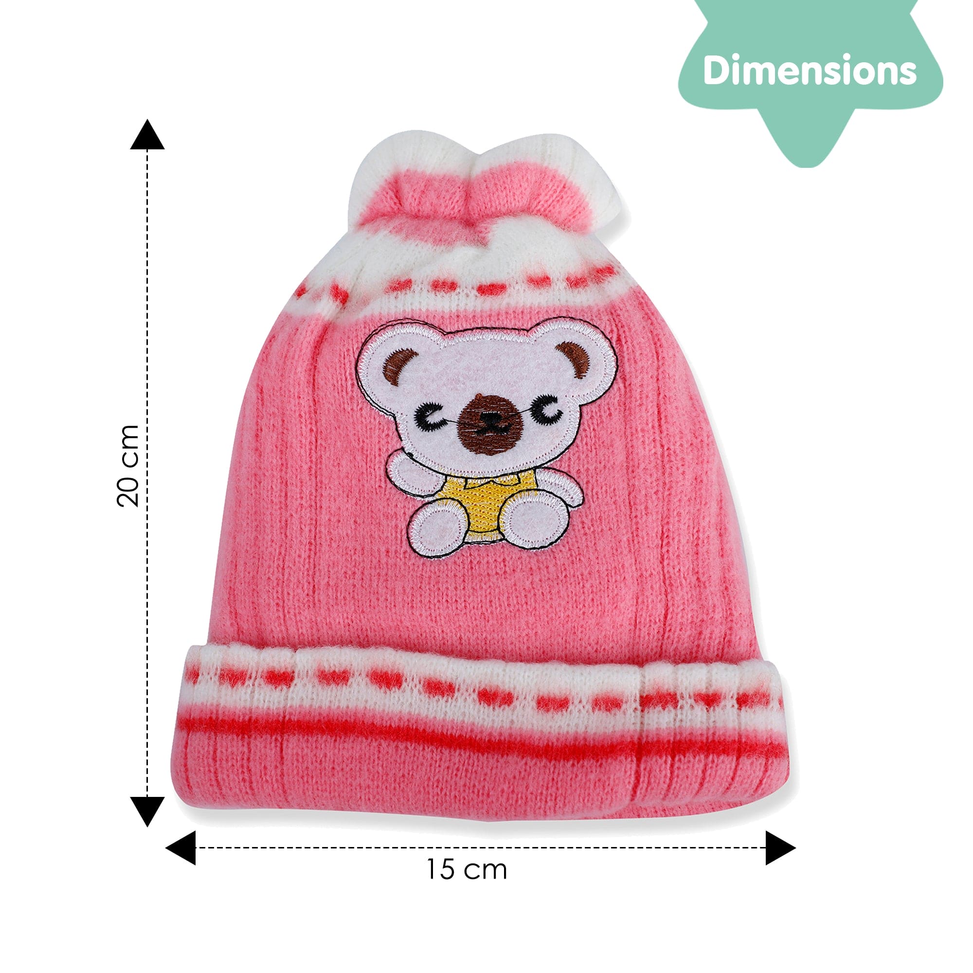 Baby Moo Koala Breathable Beanie Warm Knitted Woollen Cap - Pink