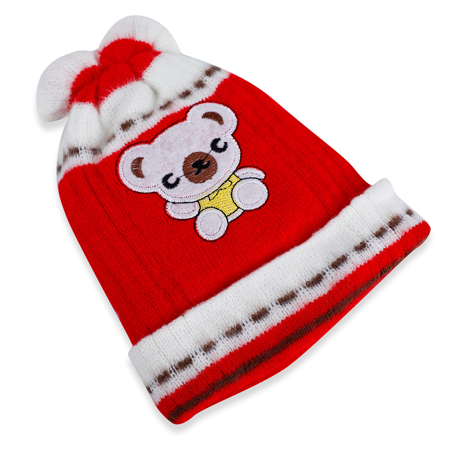 Baby Moo Koala Breathable Beanie Warm Knitted Woollen Cap - Red