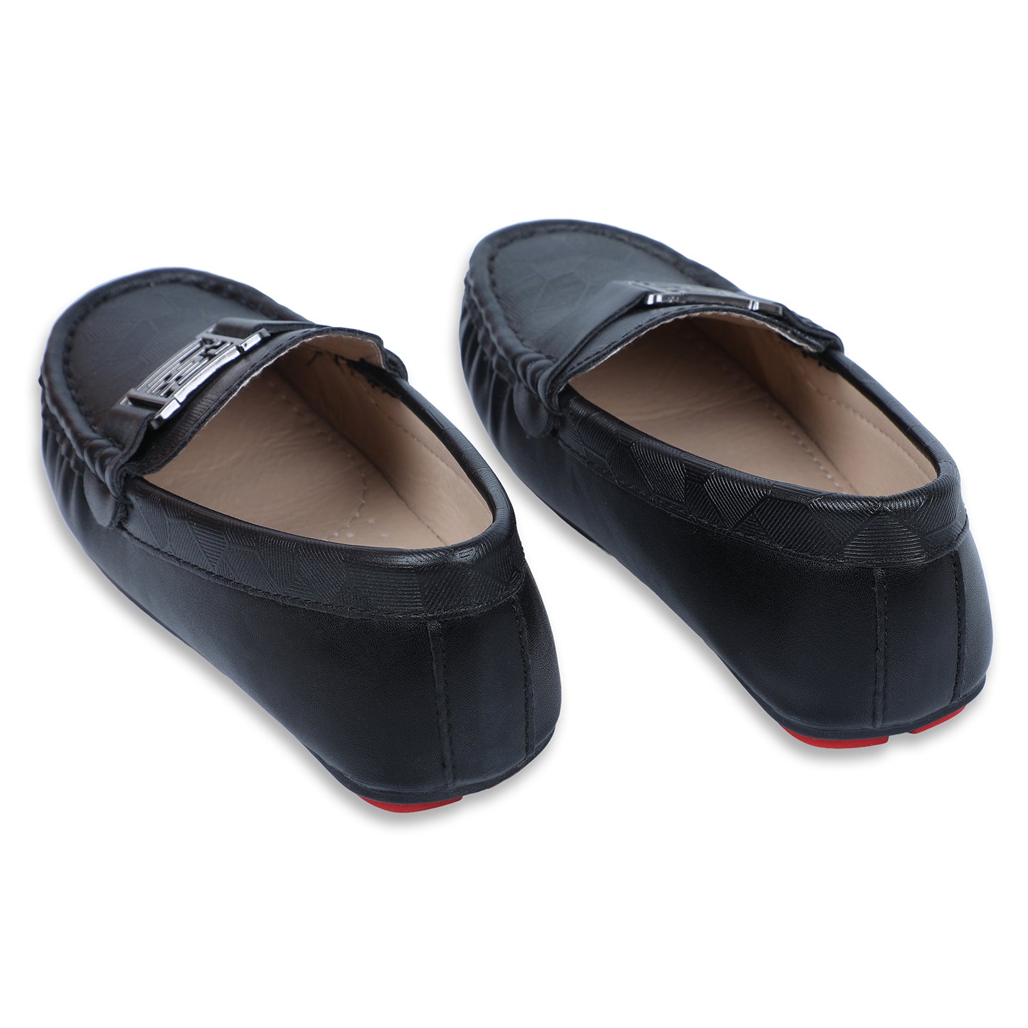 Baby Moo x Bash Kids Textured Leatherite Loafer Shoes - Black