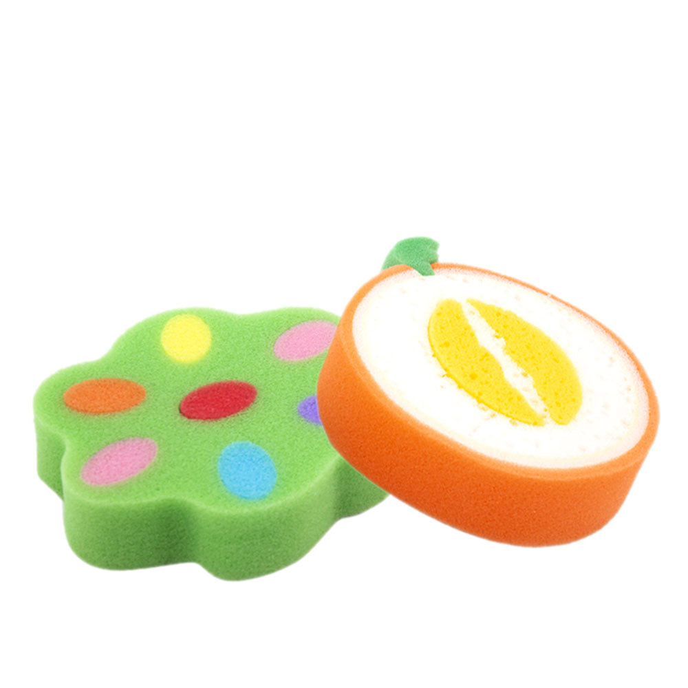 Baby Moo Sliced Custard Apple And Orange 2 Pk Bath Sponge - Multicolour