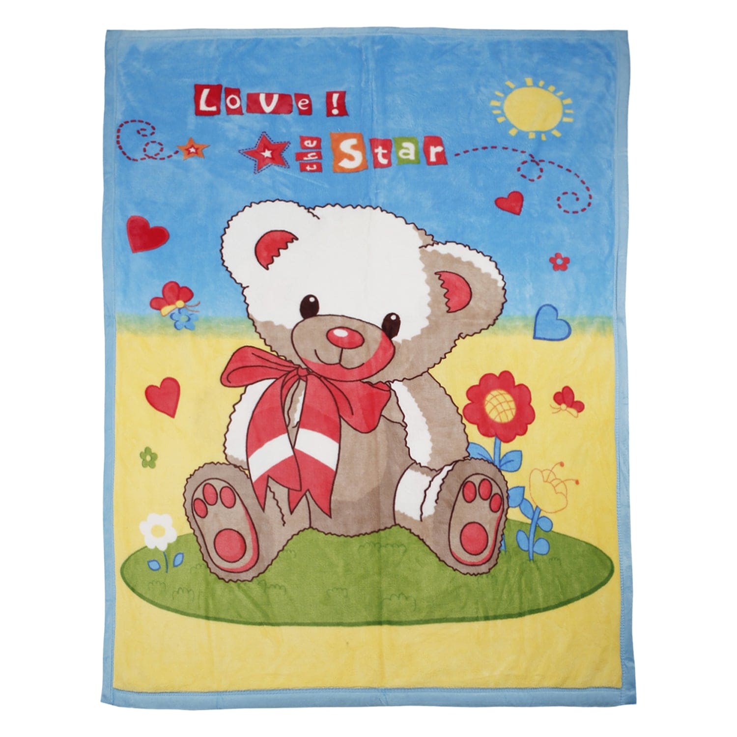 Star Bear Multicolour Double Sided Fur Blanket