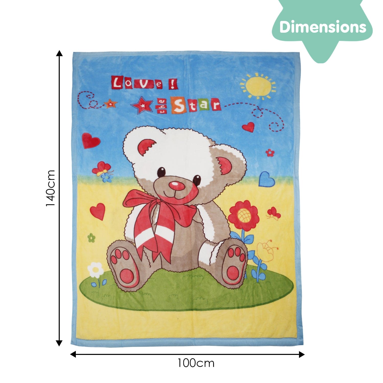 Star Bear Multicolour Double Sided Fur Blanket