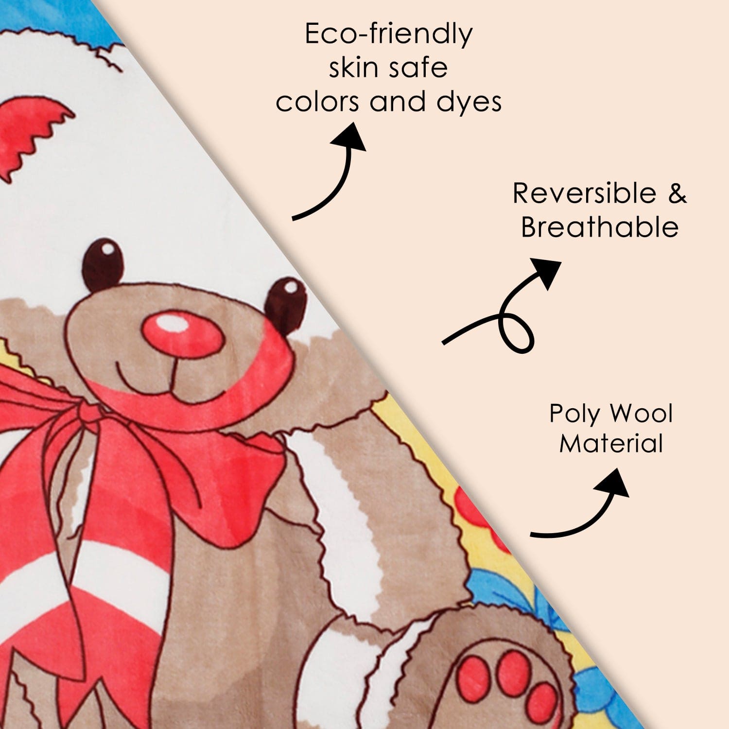 Star Bear Multicolour Double Sided Fur Blanket