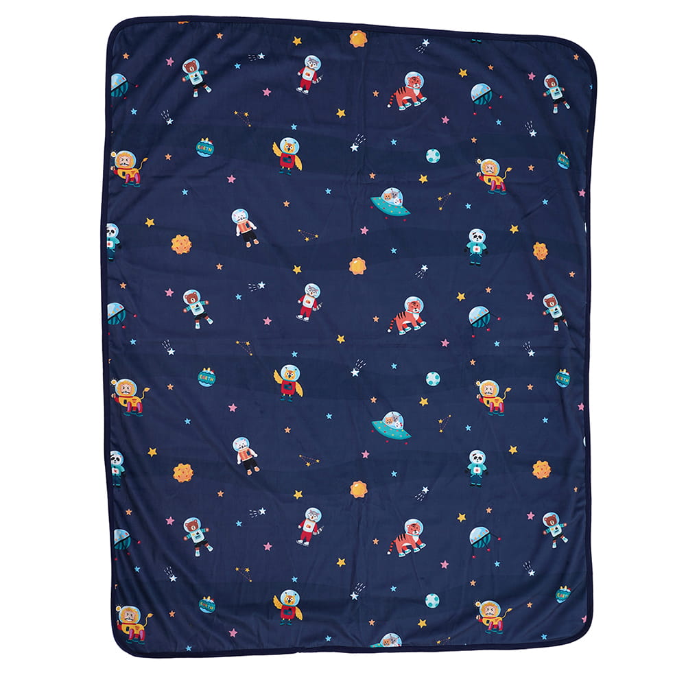 Baby Moo Space All Season Premium Blanket - Blue - Baby Moo