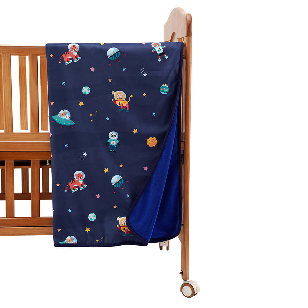 Baby Moo Space All Season Premium Blanket - Blue - Baby Moo