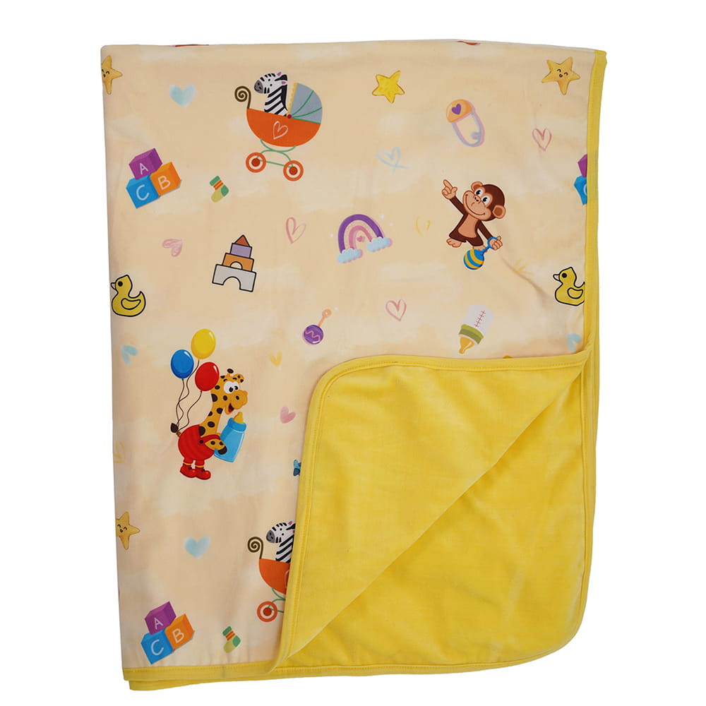 Baby Moo Zebra in Pram All Season Premium Blanket - Yellow - Baby Moo