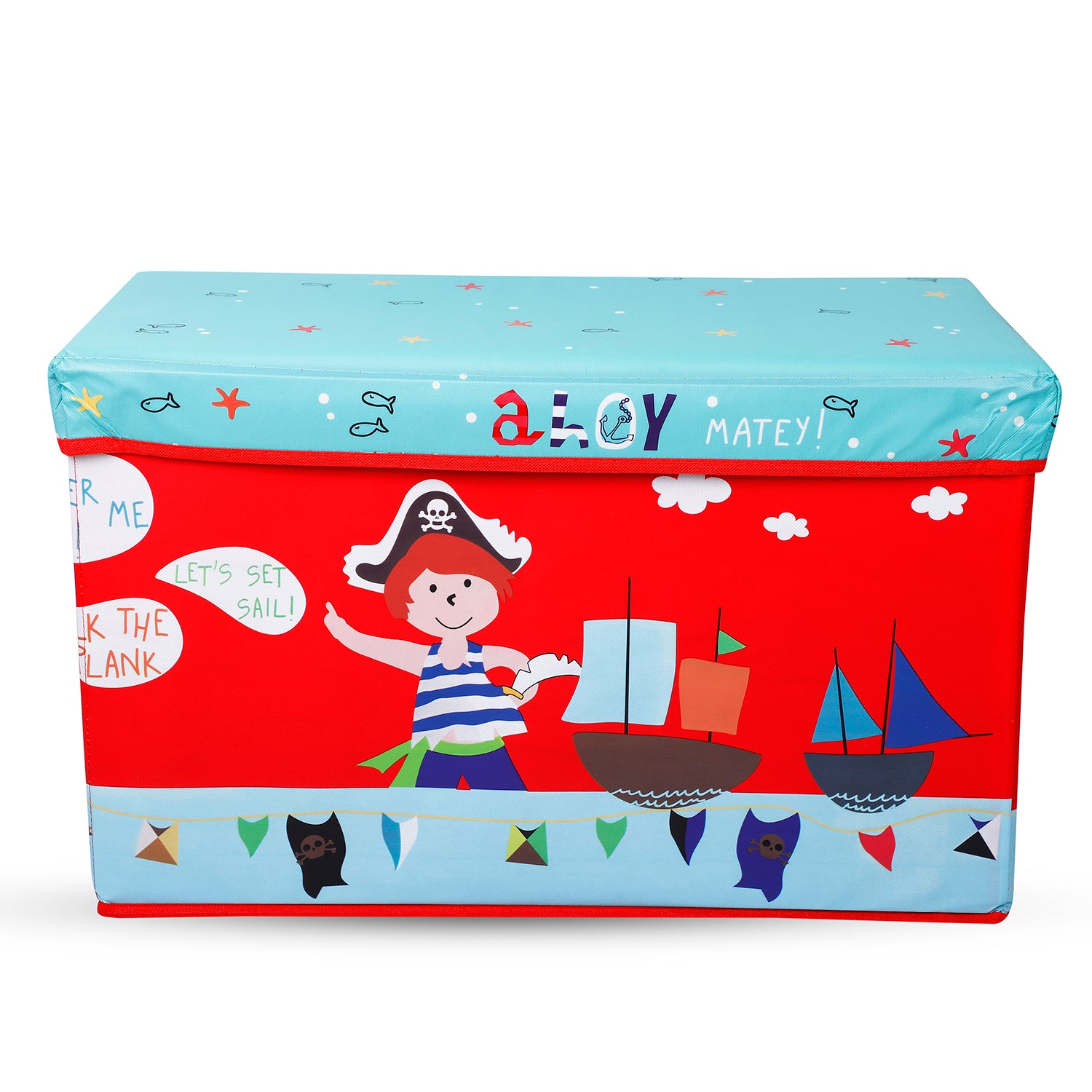 Baby Moo Treasure Hunt Large Multifunctional Playroom Storage Box - Red