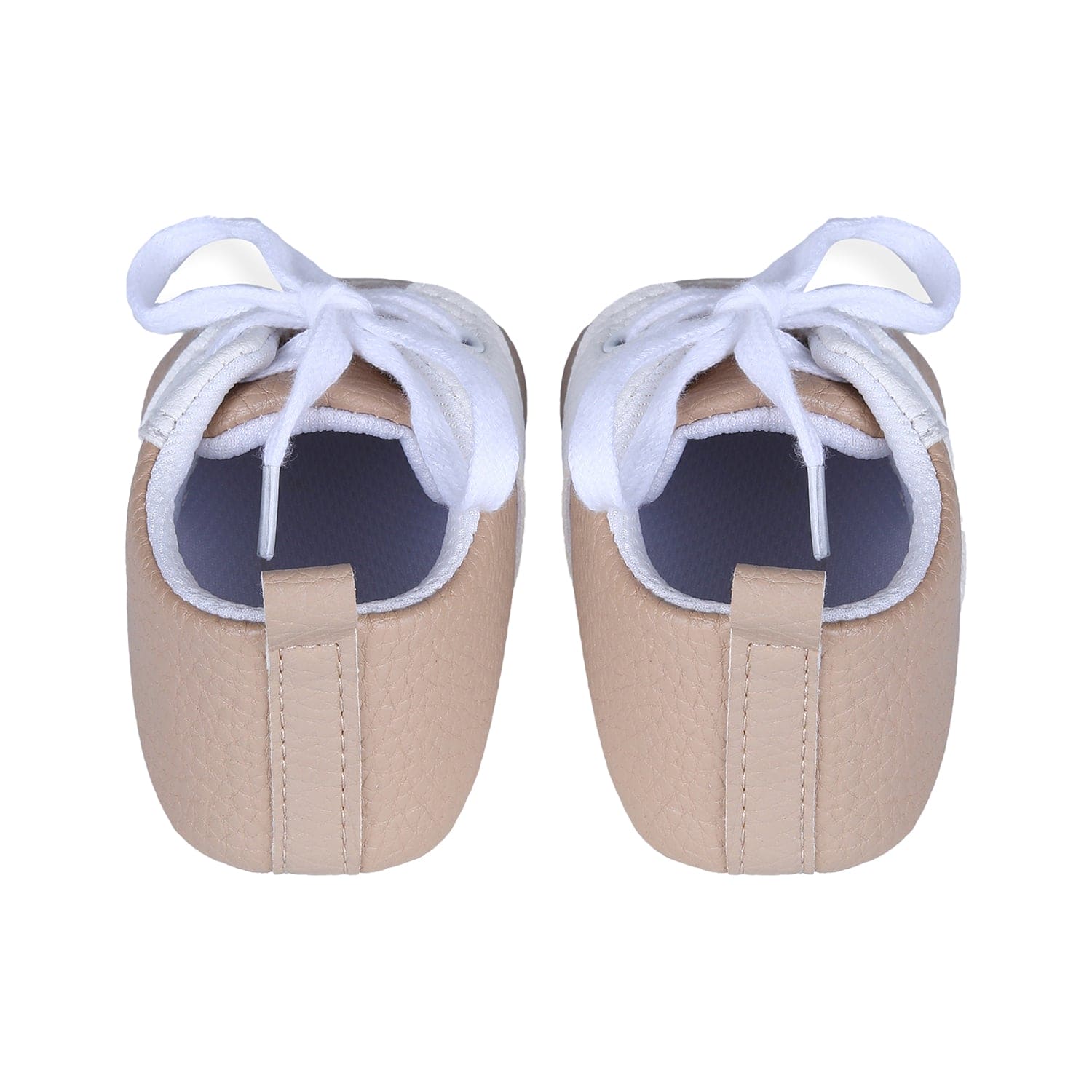 Lace-Up Stylish Leather Sneaker Shoes - Beige