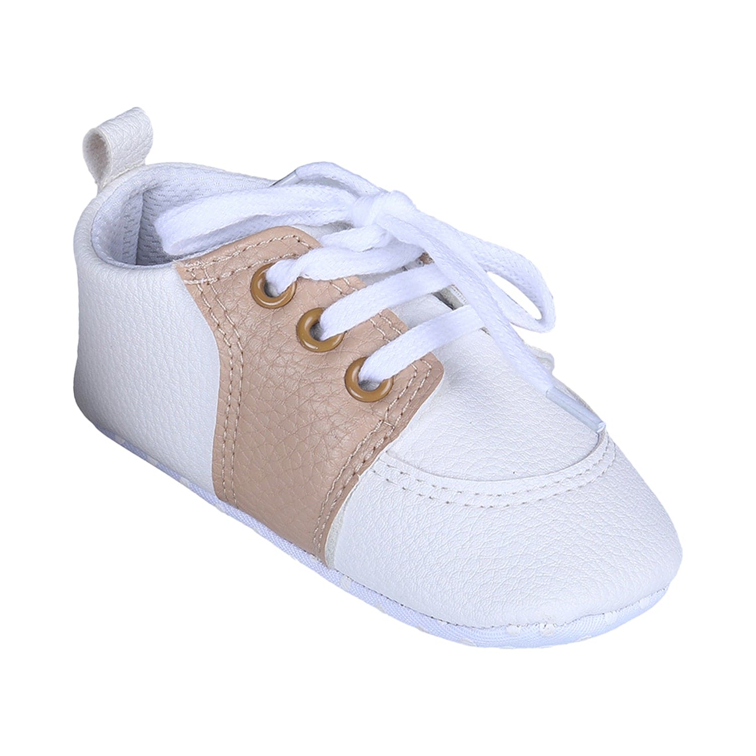 Lace-Up Stylish Leather Sneaker Shoes - White
