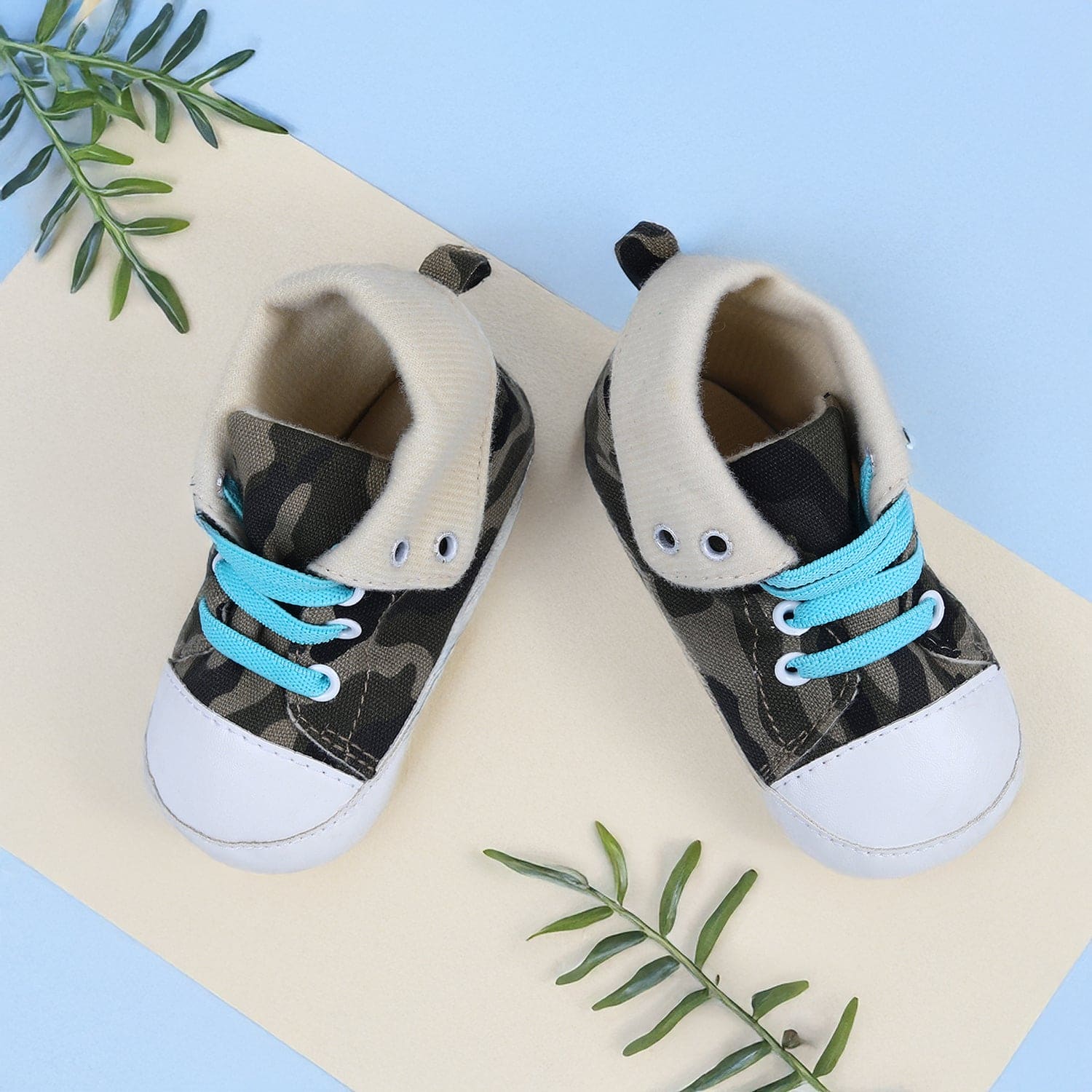 Military High Top Foldable Casual Sneaker Booties - Multicolour