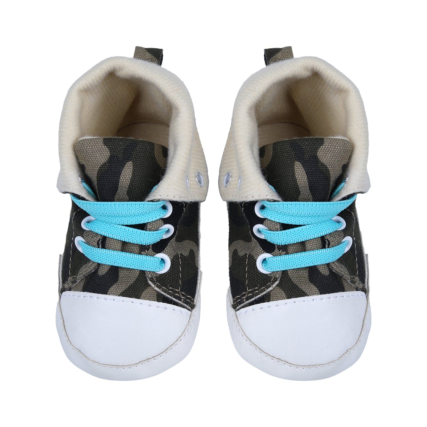 Military High Top Foldable Casual Sneaker Booties - Multicolour