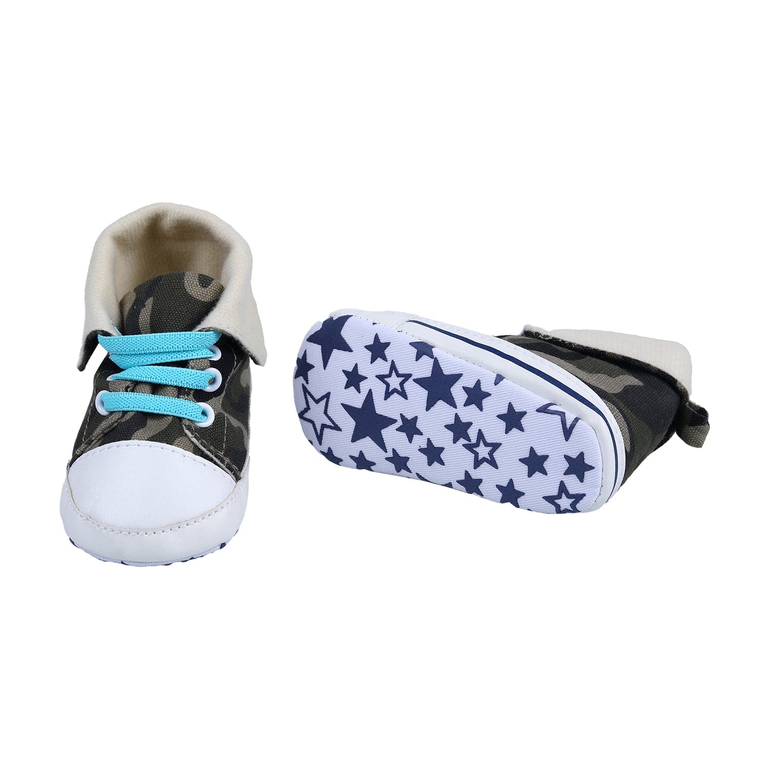 Military High Top Foldable Casual Sneaker Booties - Multicolour