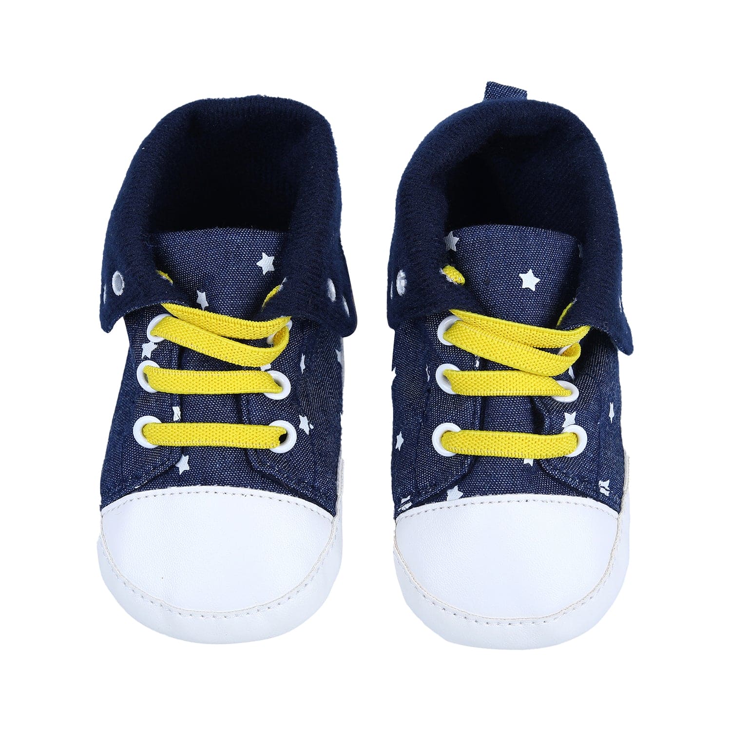 Star High Top Foldable Denim Casual Sneaker Booties - Blue