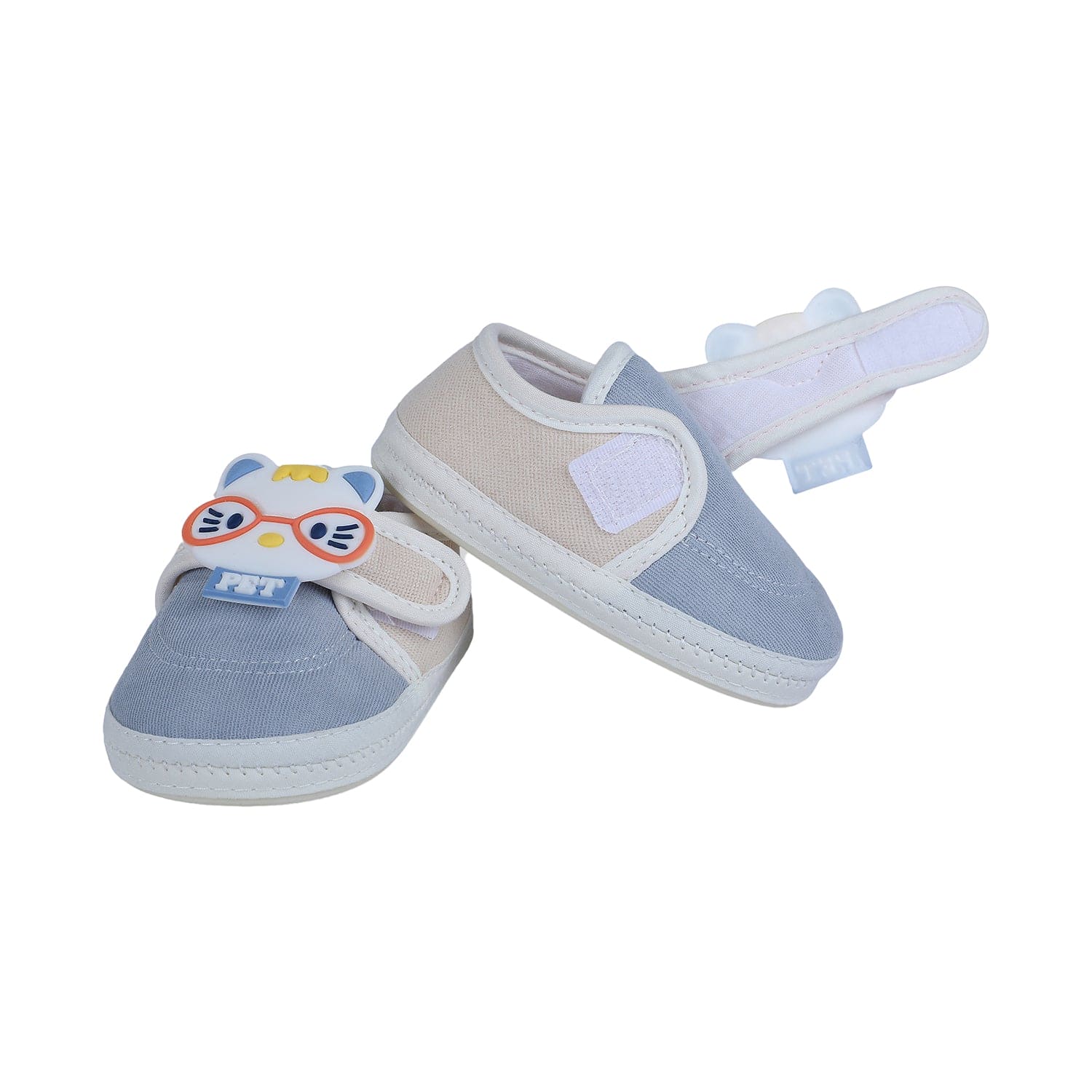 Baby Moo Kitty Love Soft Sole Anti-Slip Booties - Blue