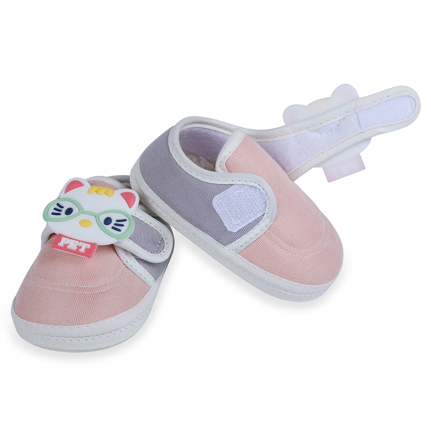 Baby Moo Kitty Love Soft Sole Anti-Slip Booties - Pink