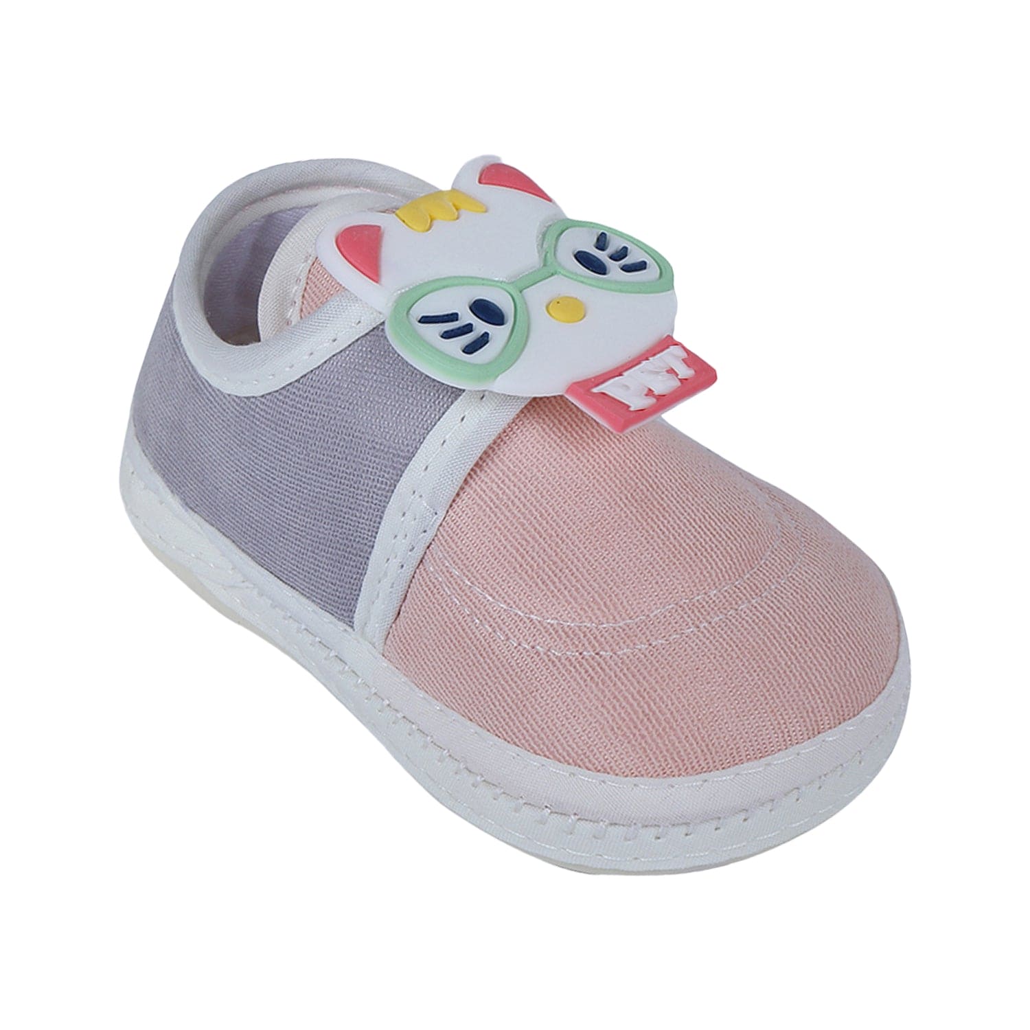 Baby Moo Kitty Love Soft Sole Anti-Slip Booties - Pink