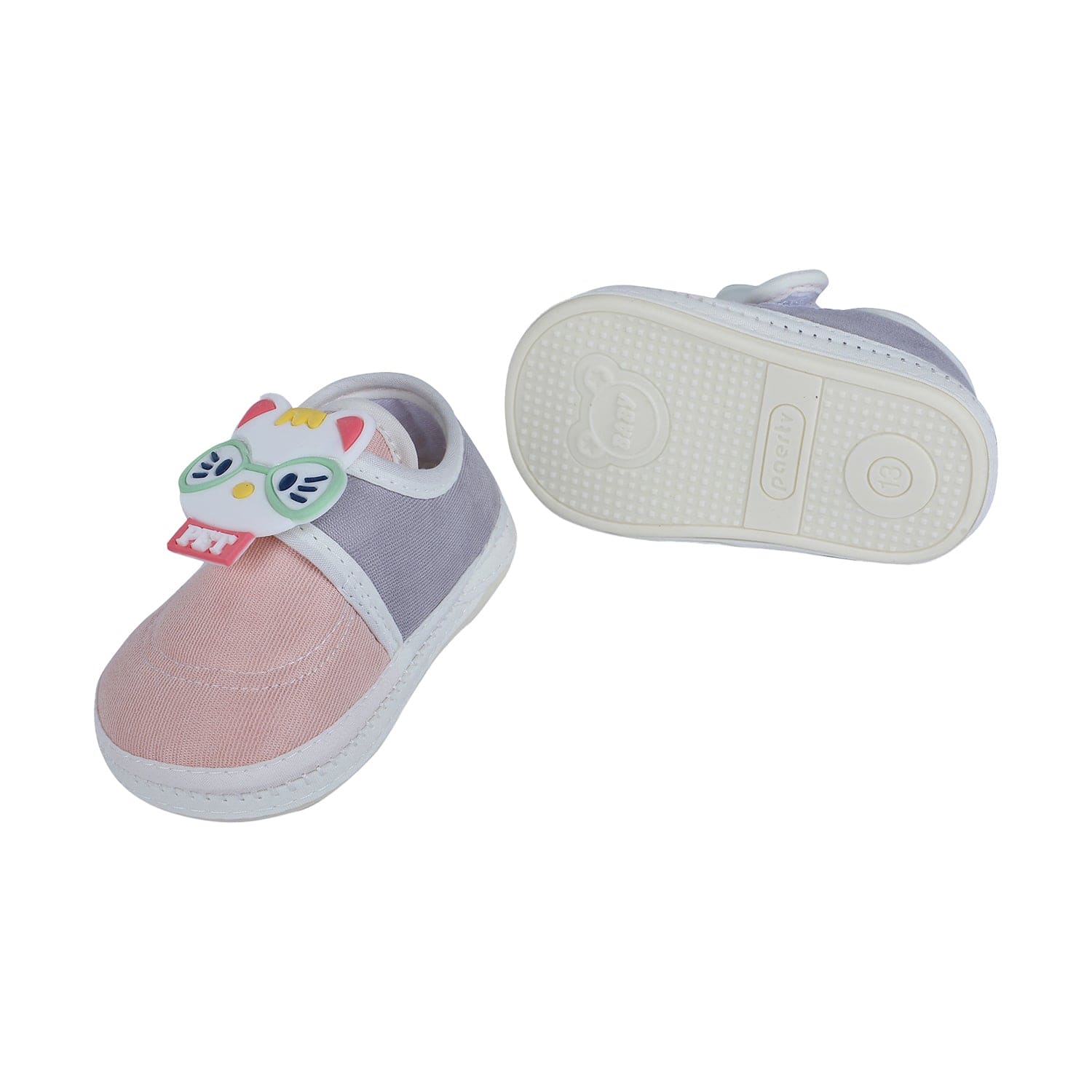 Baby Moo Kitty Love Soft Sole Anti-Slip Booties - Pink