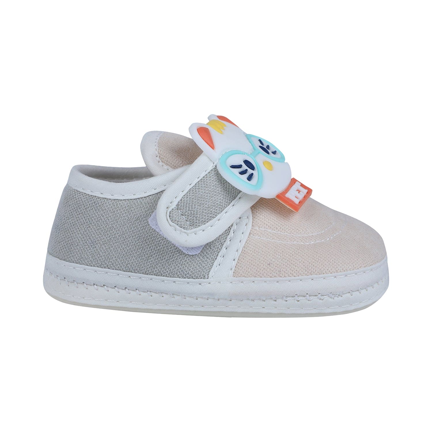 Baby Moo Kitty Love Soft Sole Anti-Slip Booties - Beige
