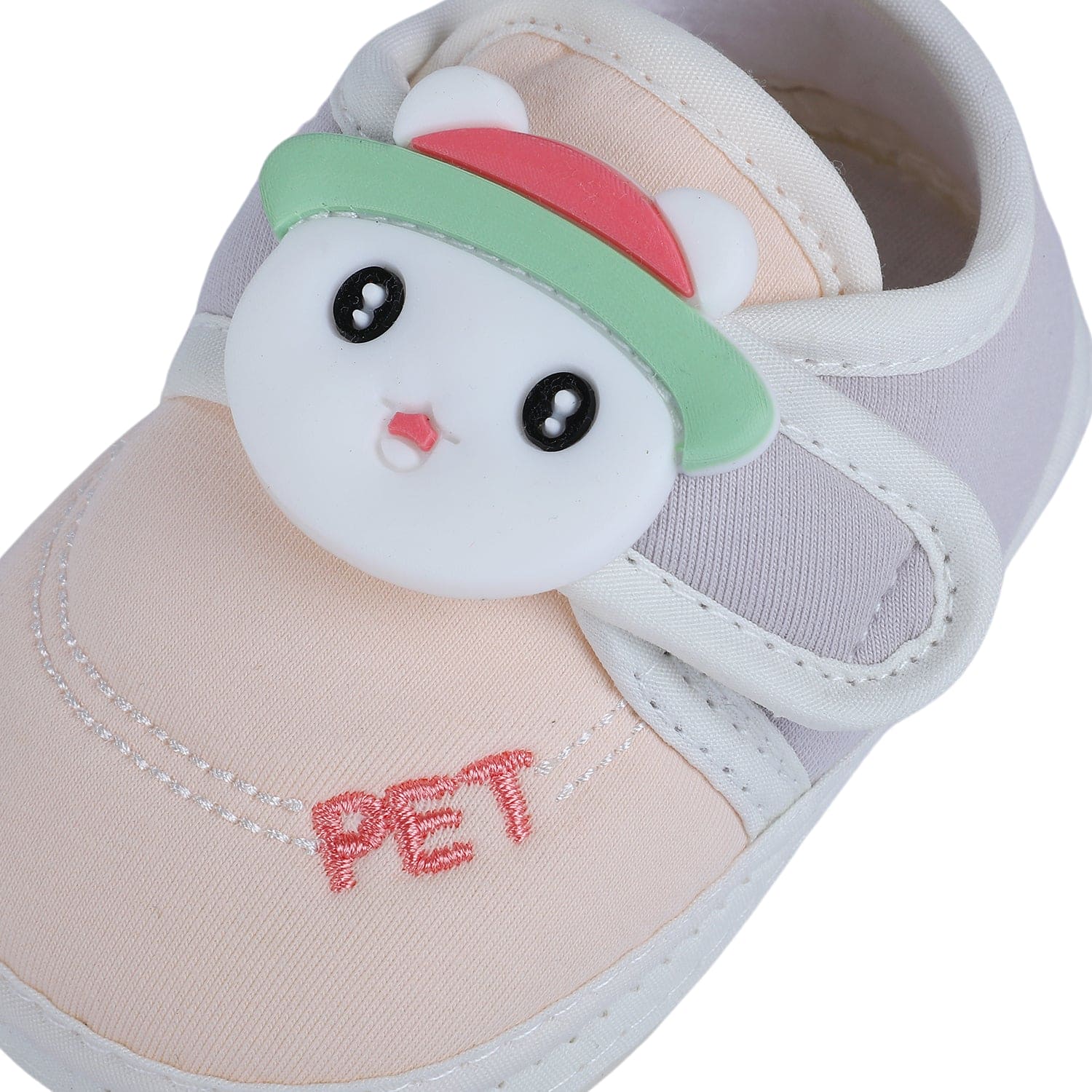 Baby Moo Persian Kitty Soft Sole Anti-Slip Booties - Peach