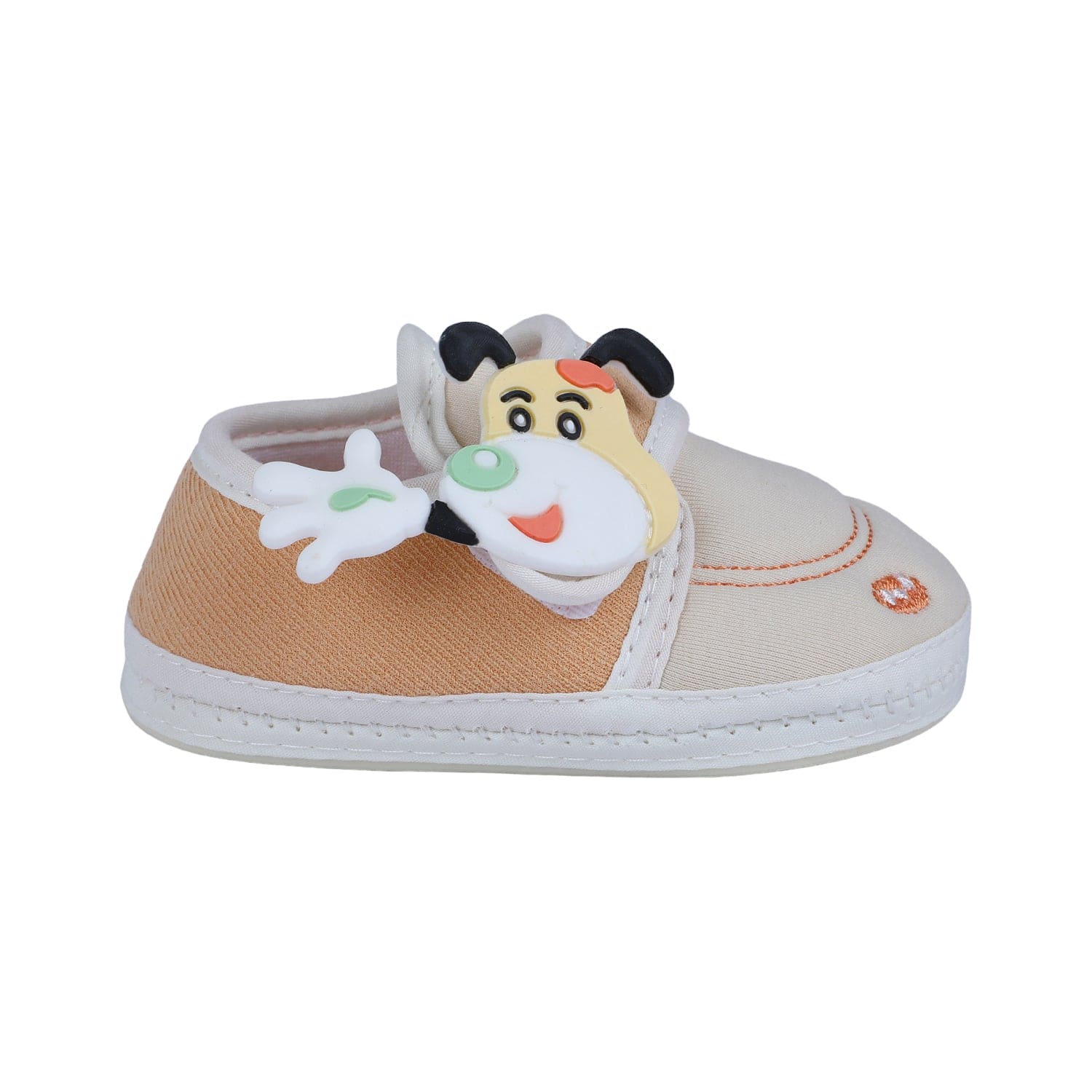 Baby Moo Puppy Face Soft Sole Anti-Slip Booties - Beige