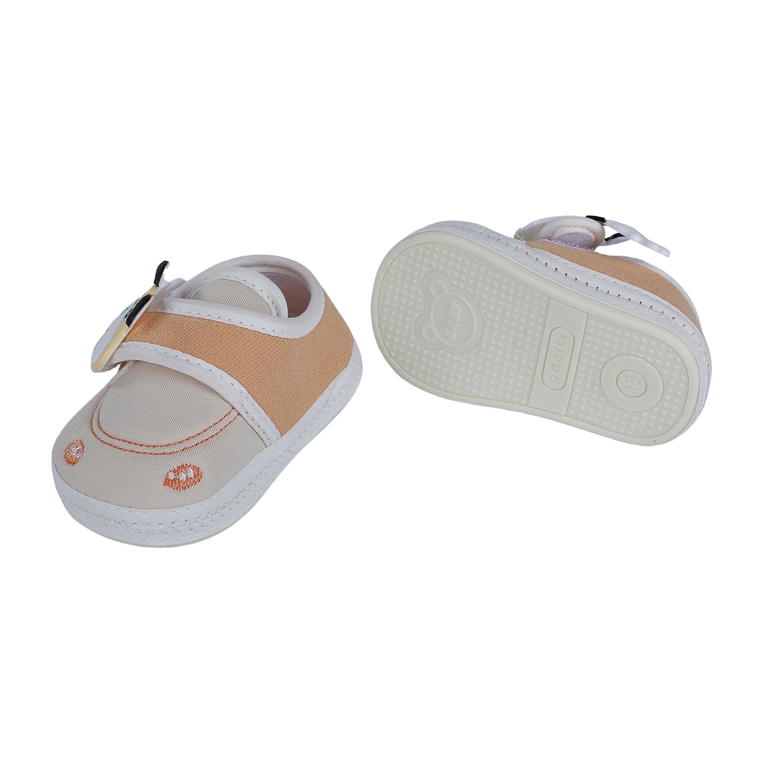 Baby Moo Puppy Face Soft Sole Anti-Slip Booties - Beige