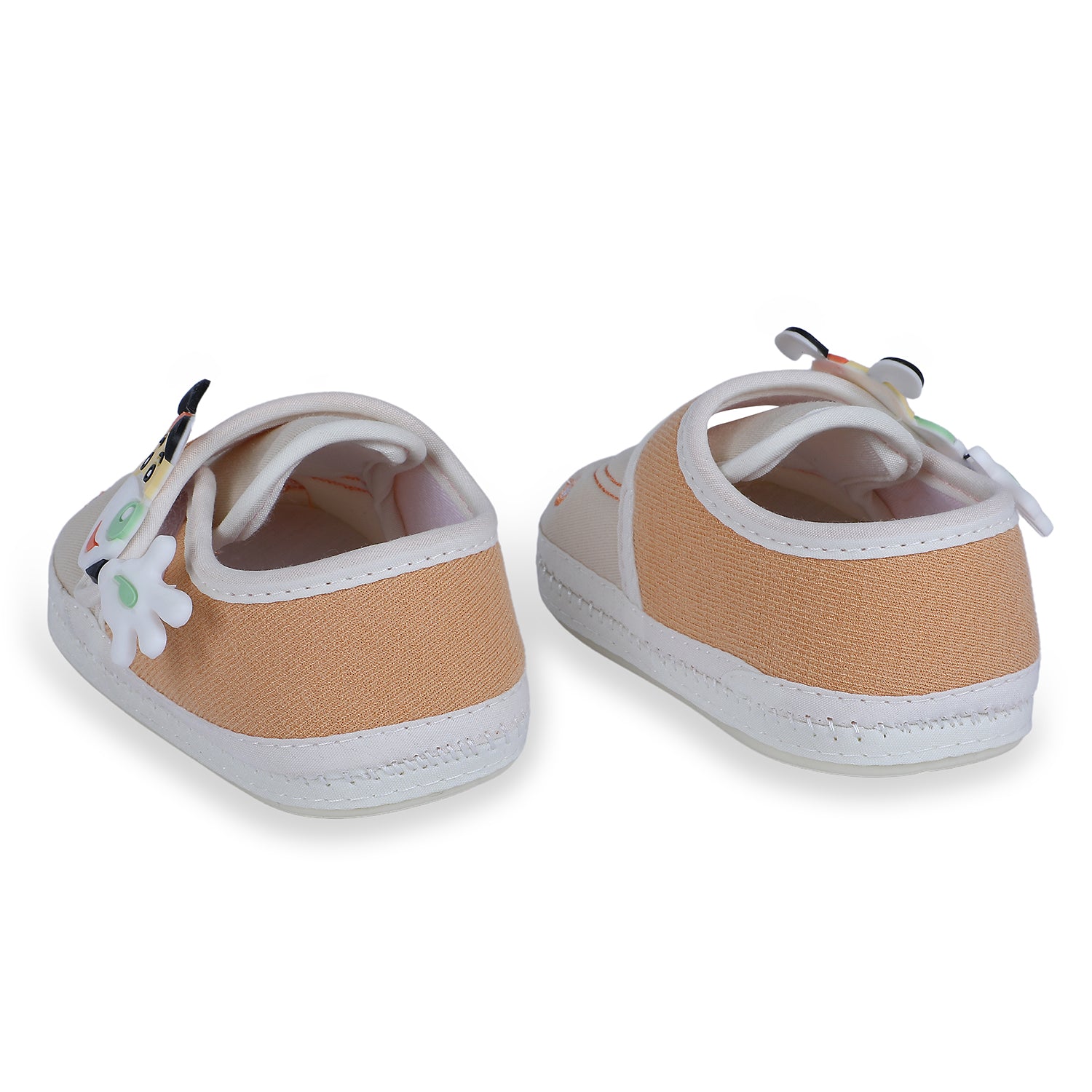 Baby Moo Puppy Face Soft Sole Anti-Slip Booties - Beige - Baby Moo