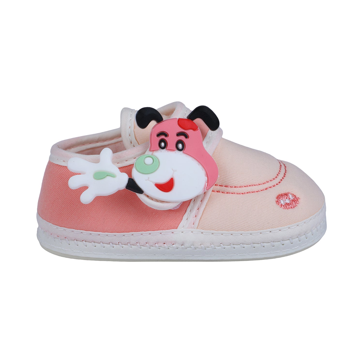 Baby Moo Puppy Face Soft Sole Anti-Slip Booties - Pink