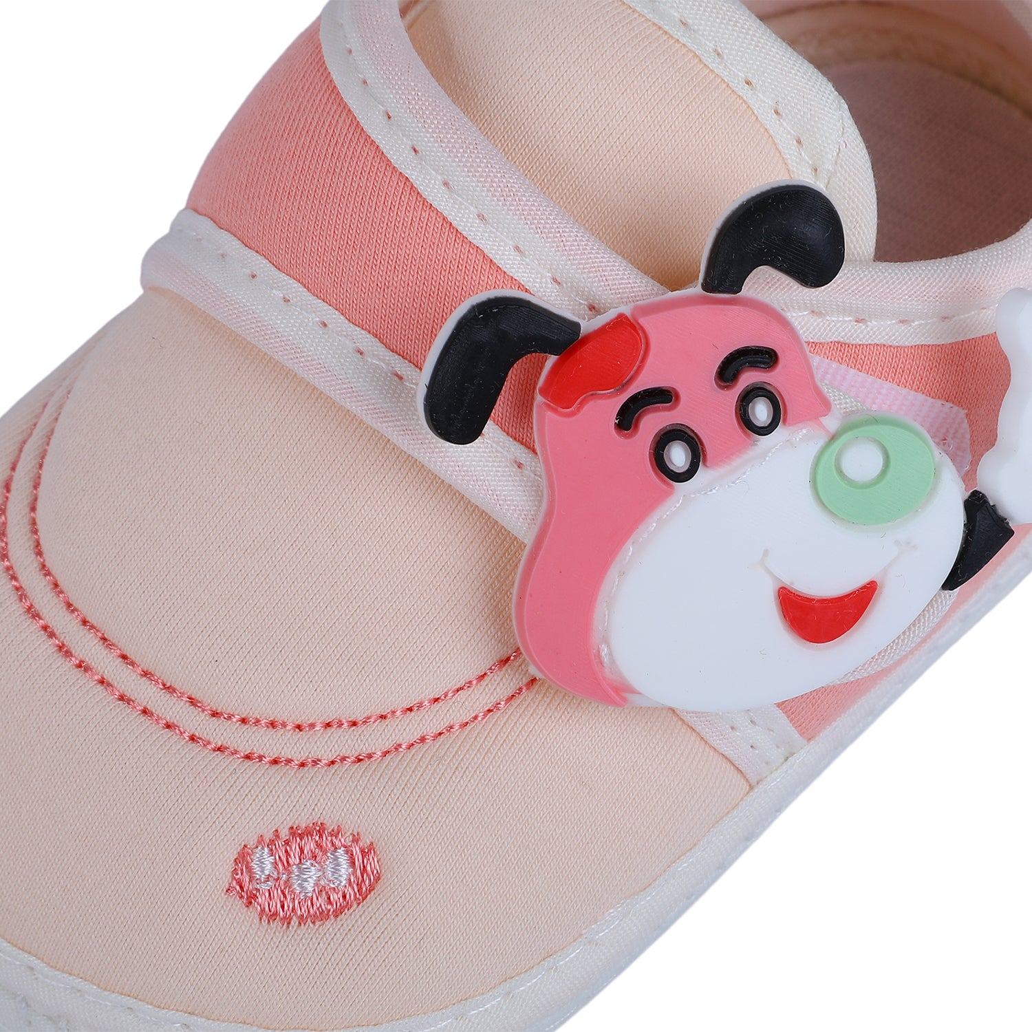 Baby Moo Puppy Face Soft Sole Anti-Slip Booties - Pink - Baby Moo