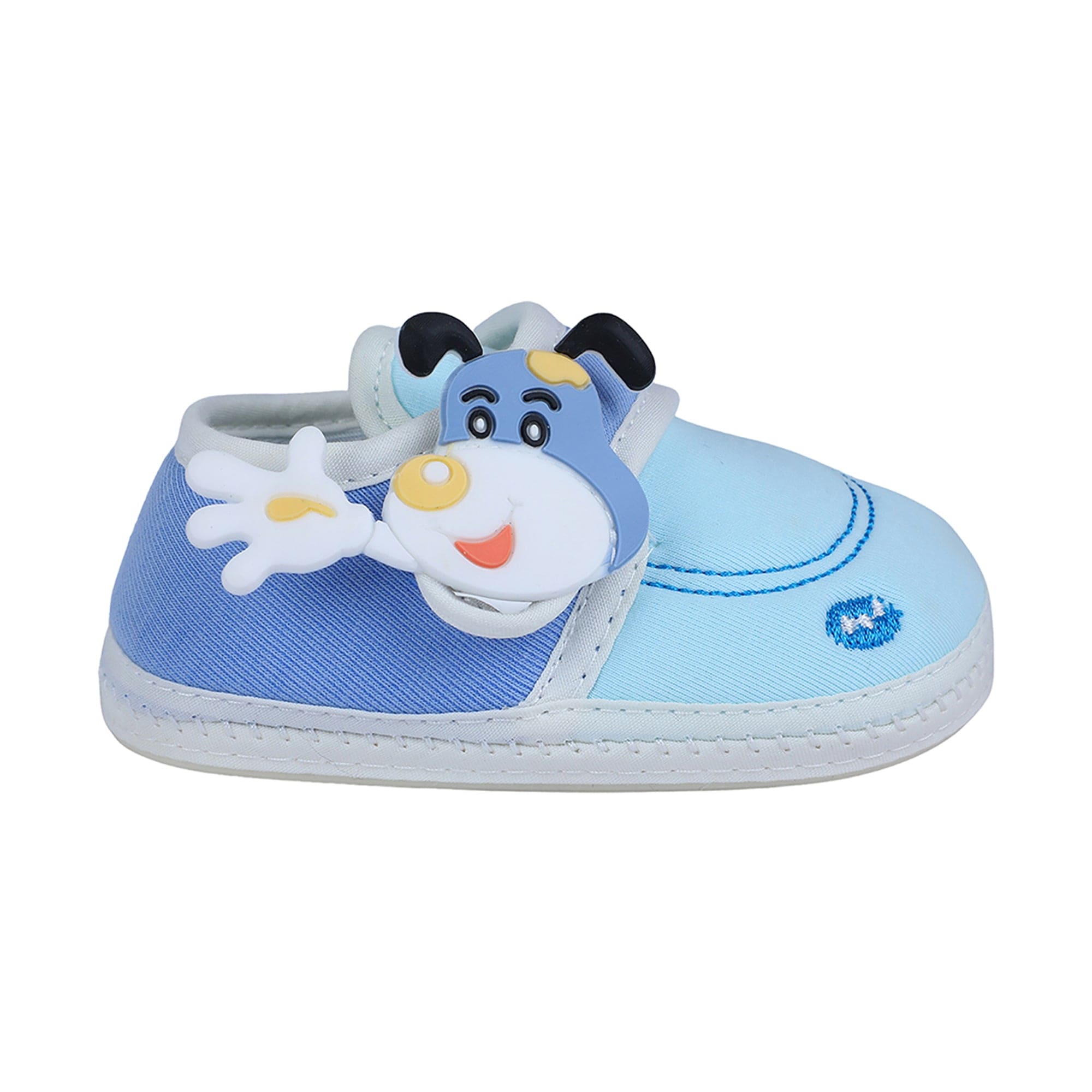 Baby Moo Puppy Face Soft Sole Anti-Slip Booties - Blue