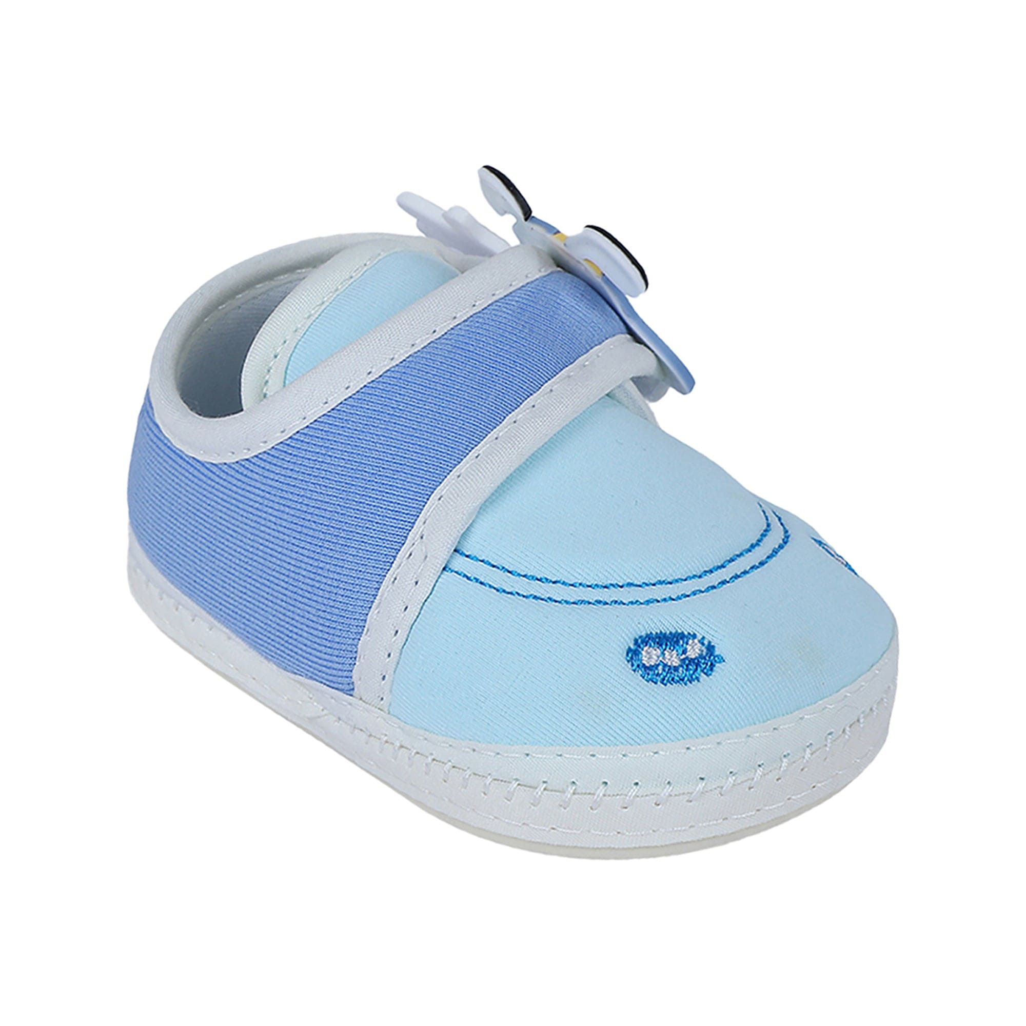 Baby Moo Puppy Face Soft Sole Anti-Slip Booties - Blue