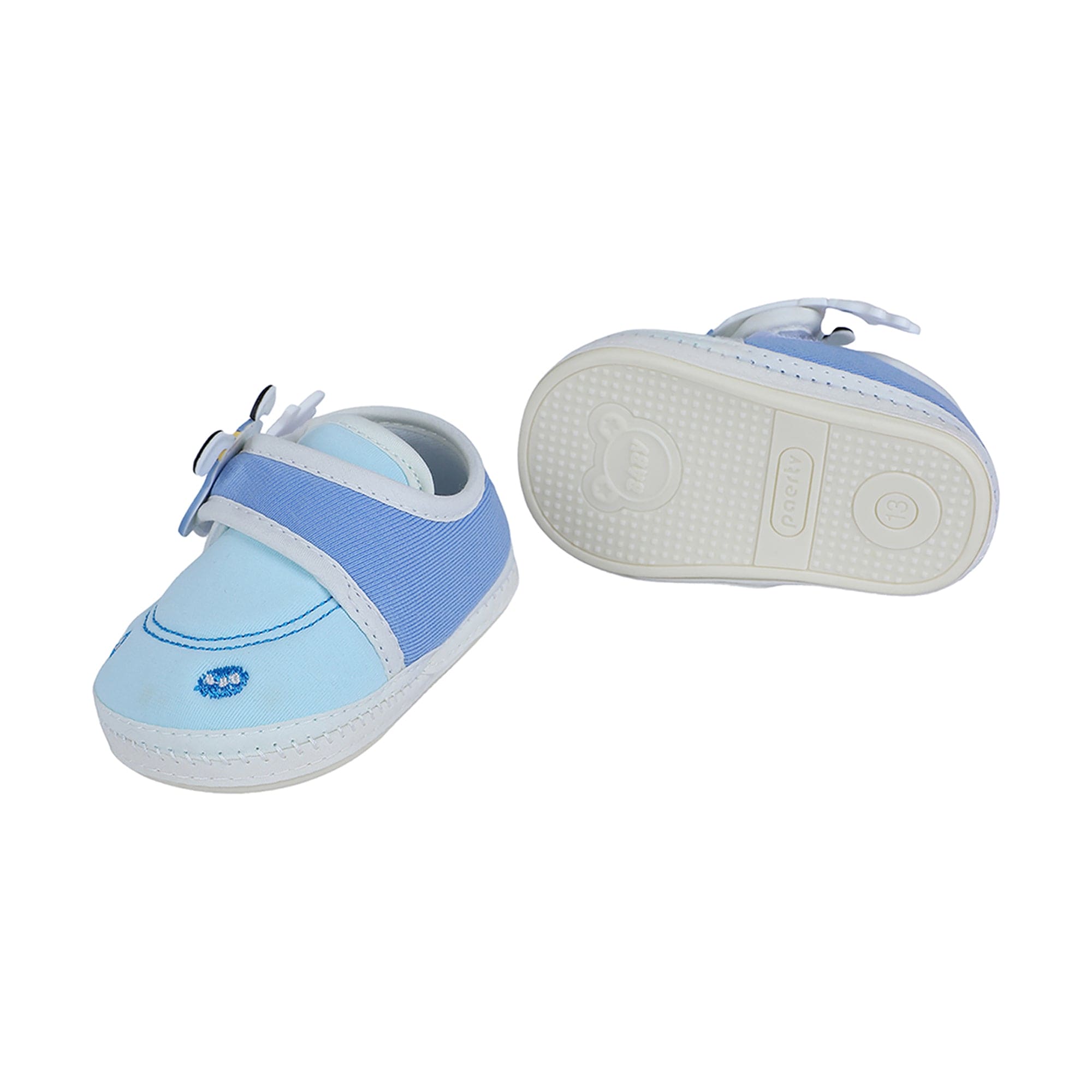 Baby Moo Puppy Face Soft Sole Anti-Slip Booties - Blue