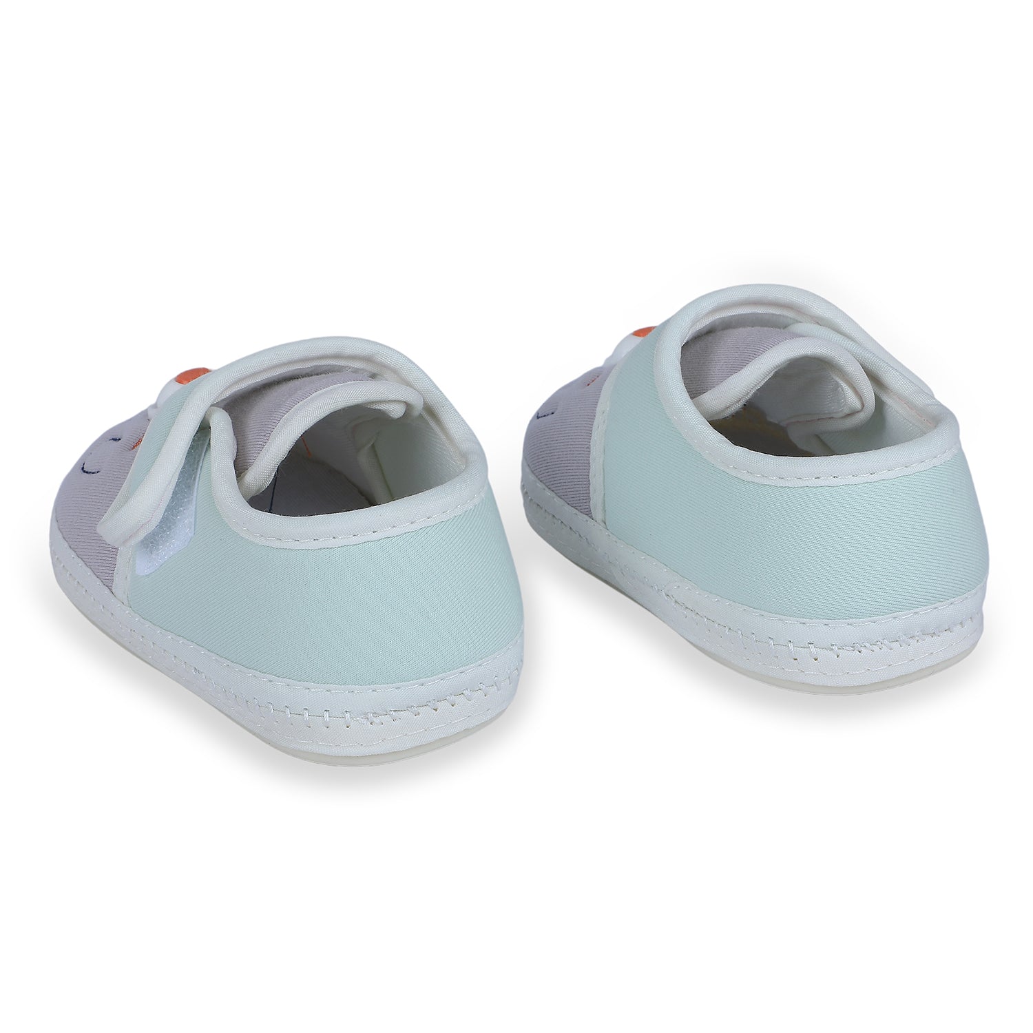 Baby Moo Smiling Bear Soft Sole Anti-Slip Booties - Grey - Baby Moo