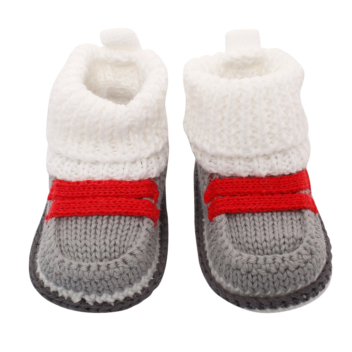 Smart Grey And Red Socks Booties