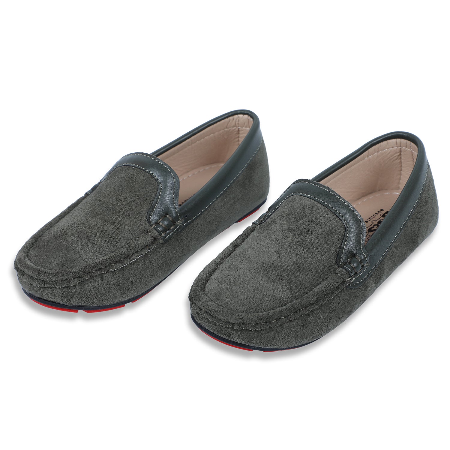 Baby Moo x Bash Kids Suede Loafer Shoes - Dark Green