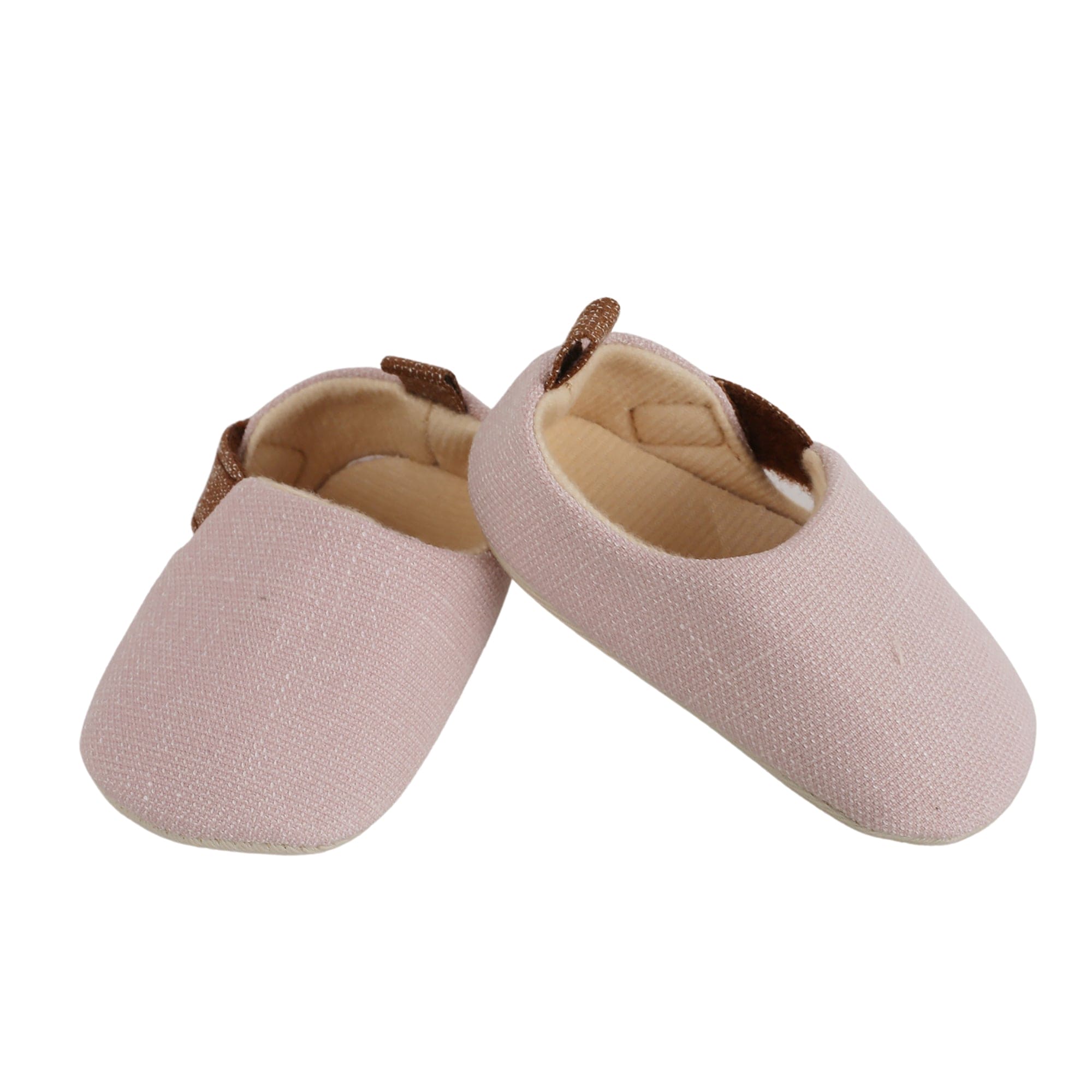 Baby Moo Textured Pink Velcro Booties