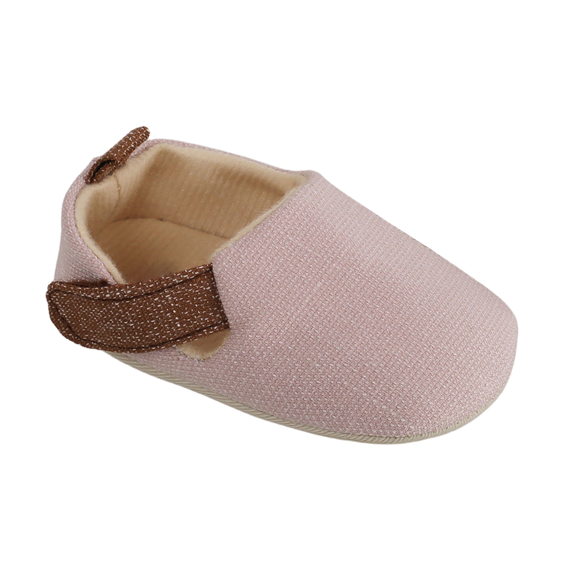 Baby Moo Textured Pink Velcro Booties
