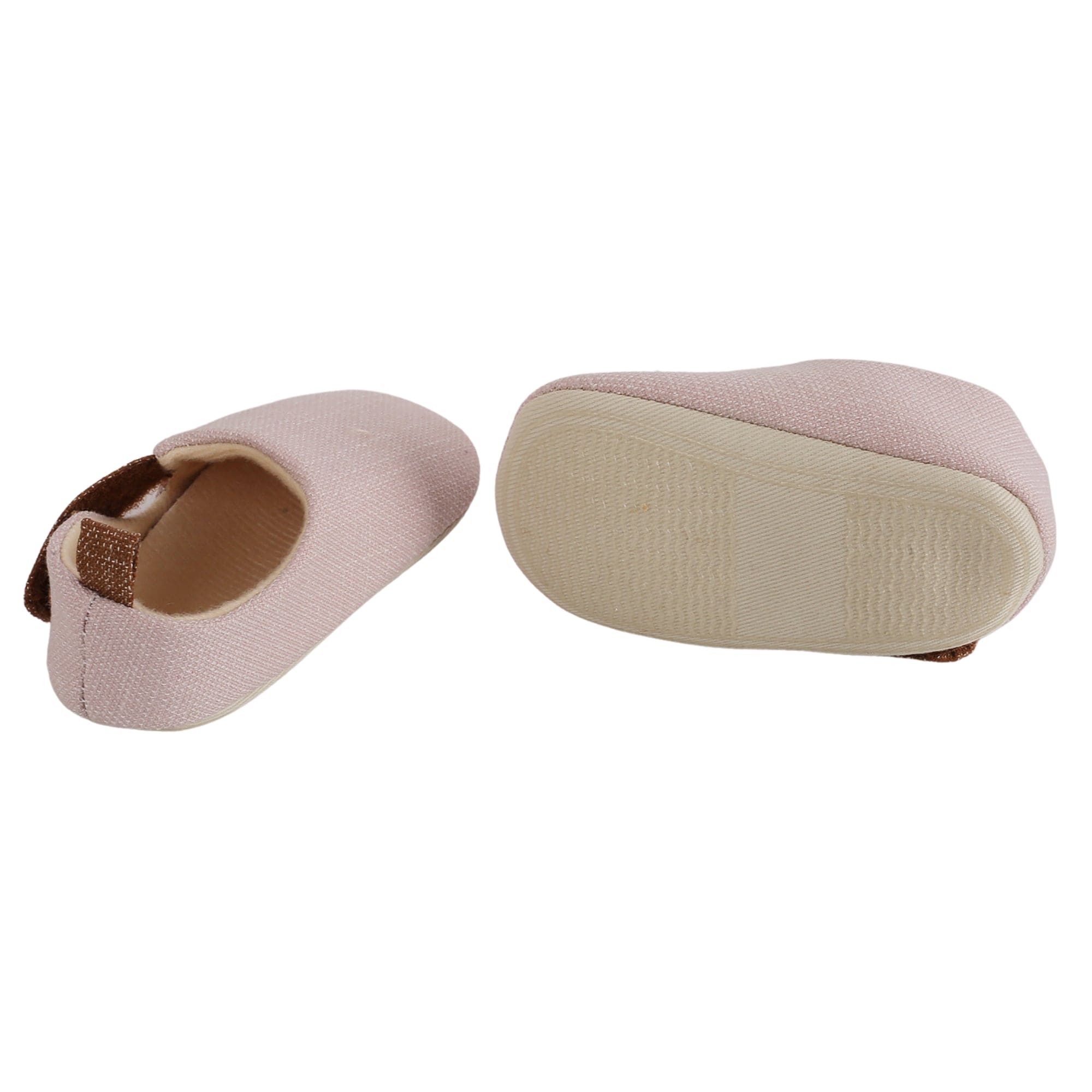 Baby Moo Textured Pink Velcro Booties