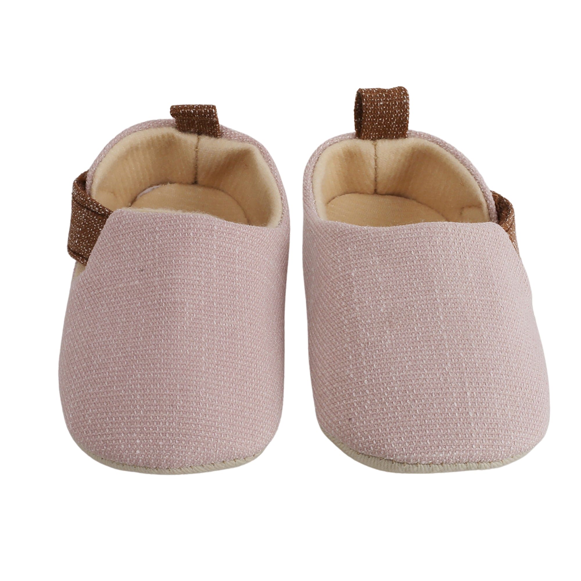Baby Moo Textured Pink Velcro Booties