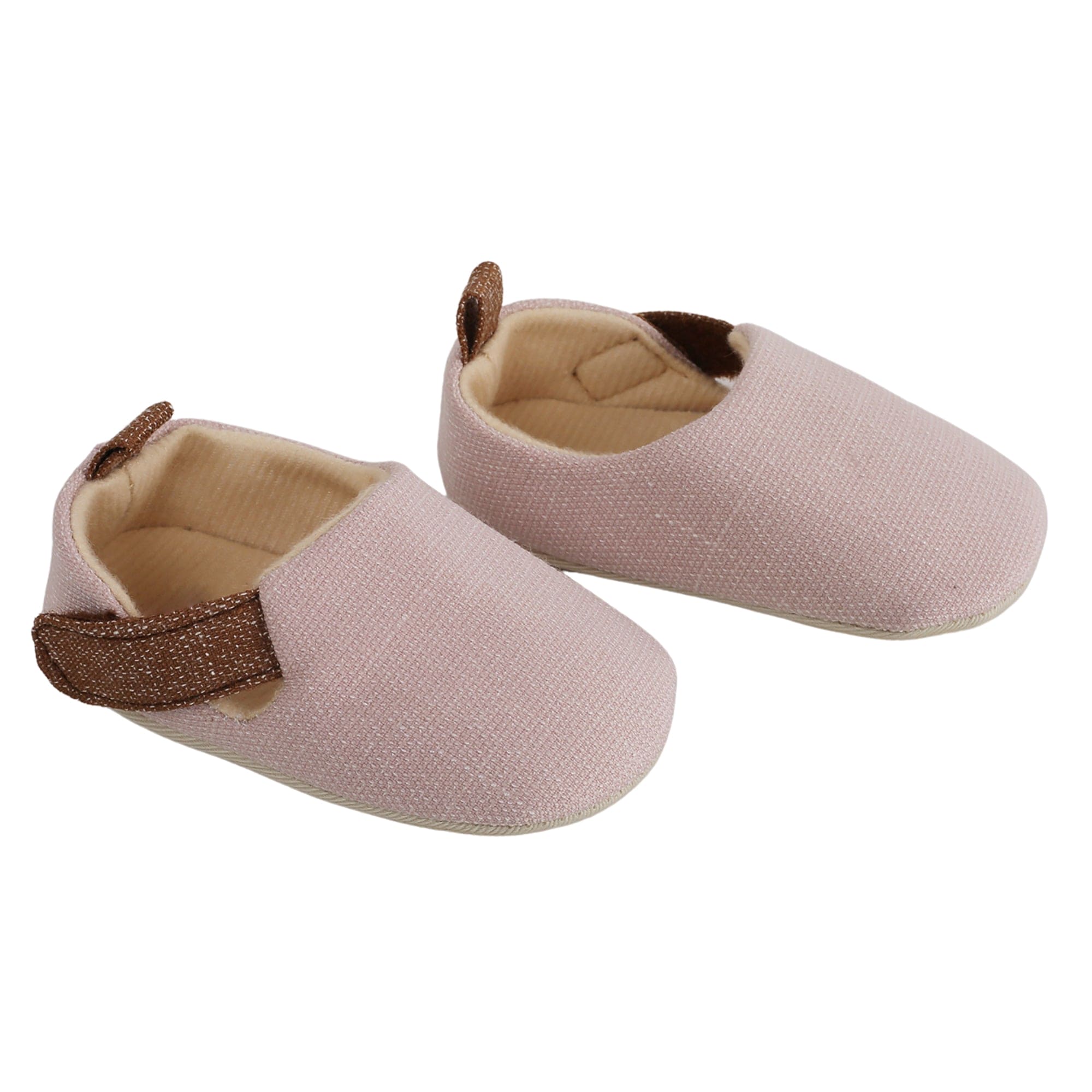 Baby Moo Textured Pink Velcro Booties