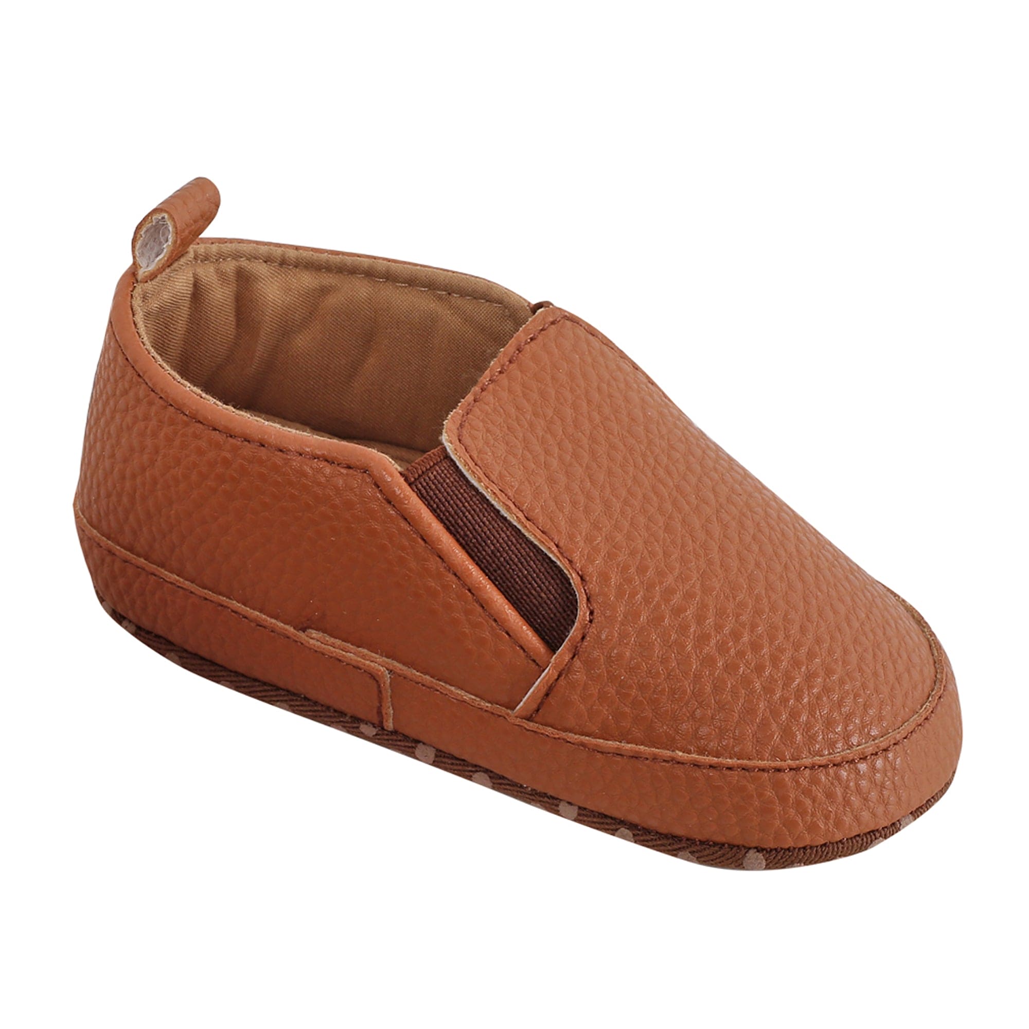 Baby Moo Leather Brown Slip-On Booties