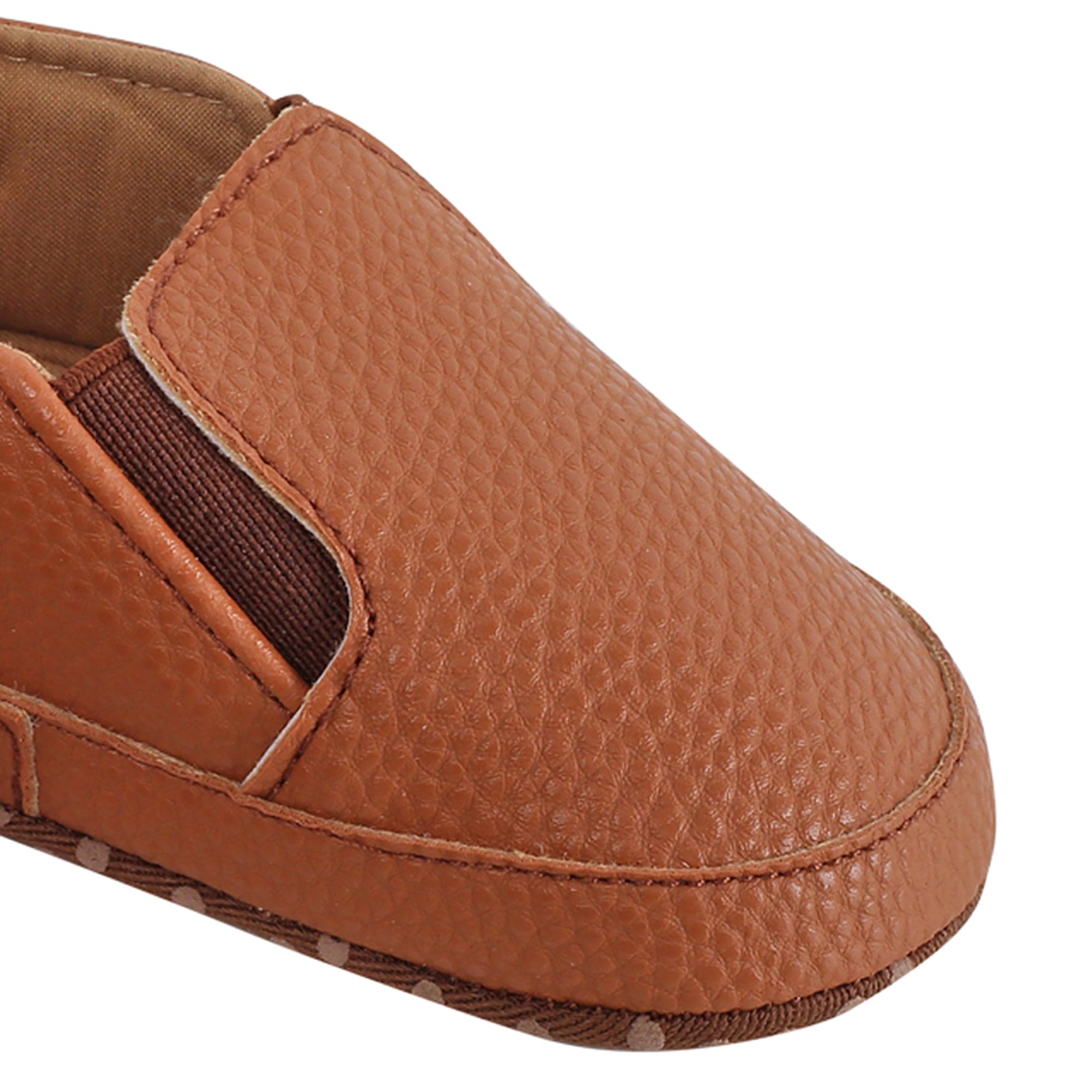 Baby Moo Leather Brown Slip-On Booties
