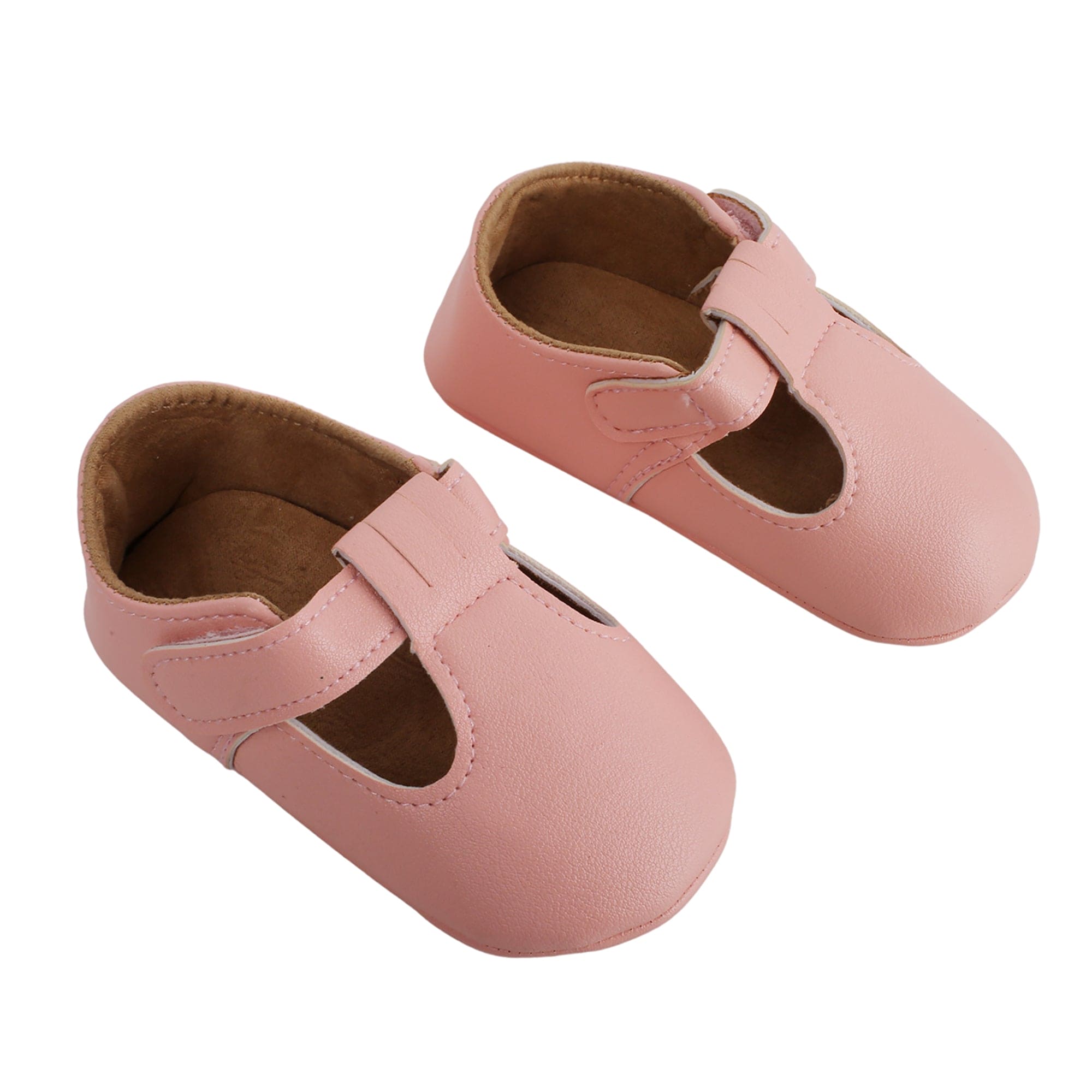 Baby Moo Dressy Pink Velcro Booties