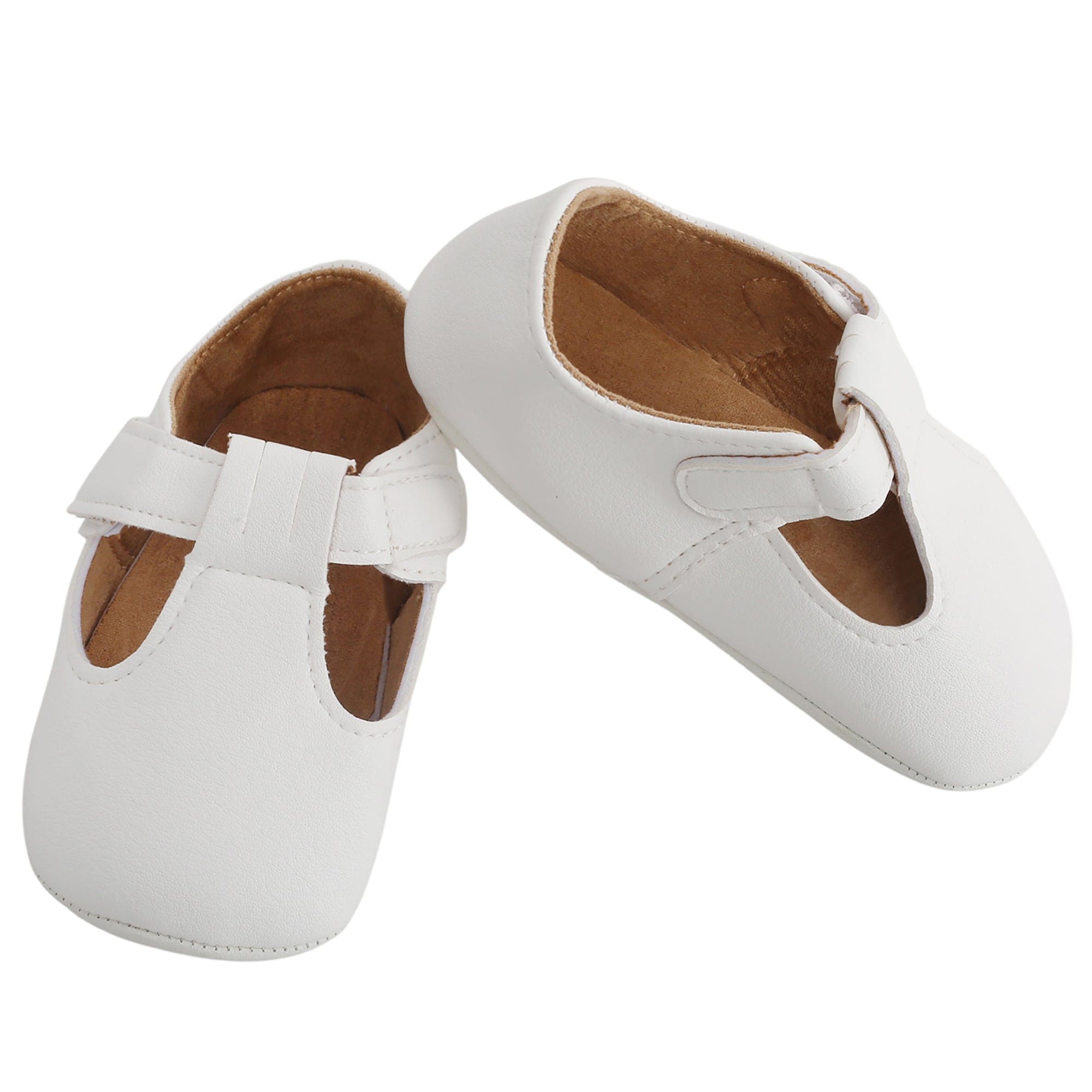 Baby Moo Dressy White Velcro Booties