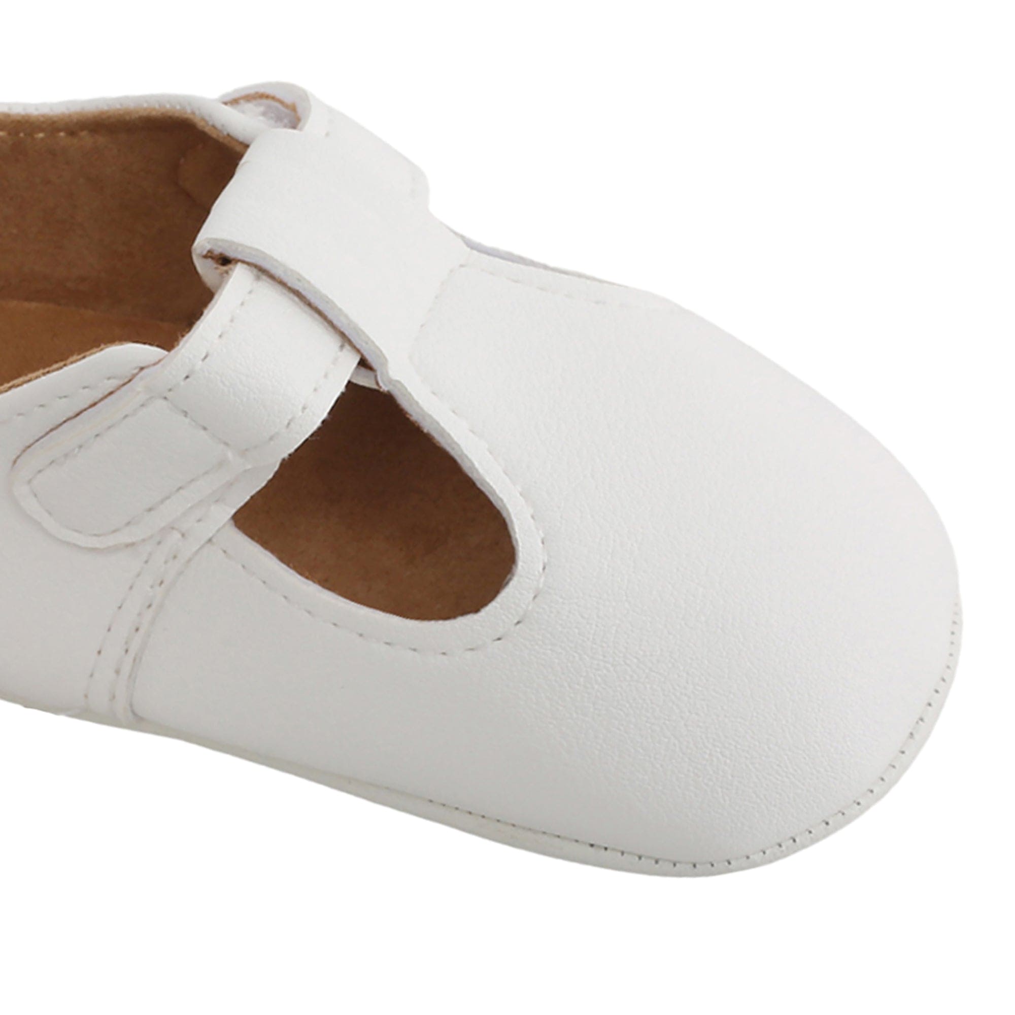 Baby Moo Dressy White Velcro Booties