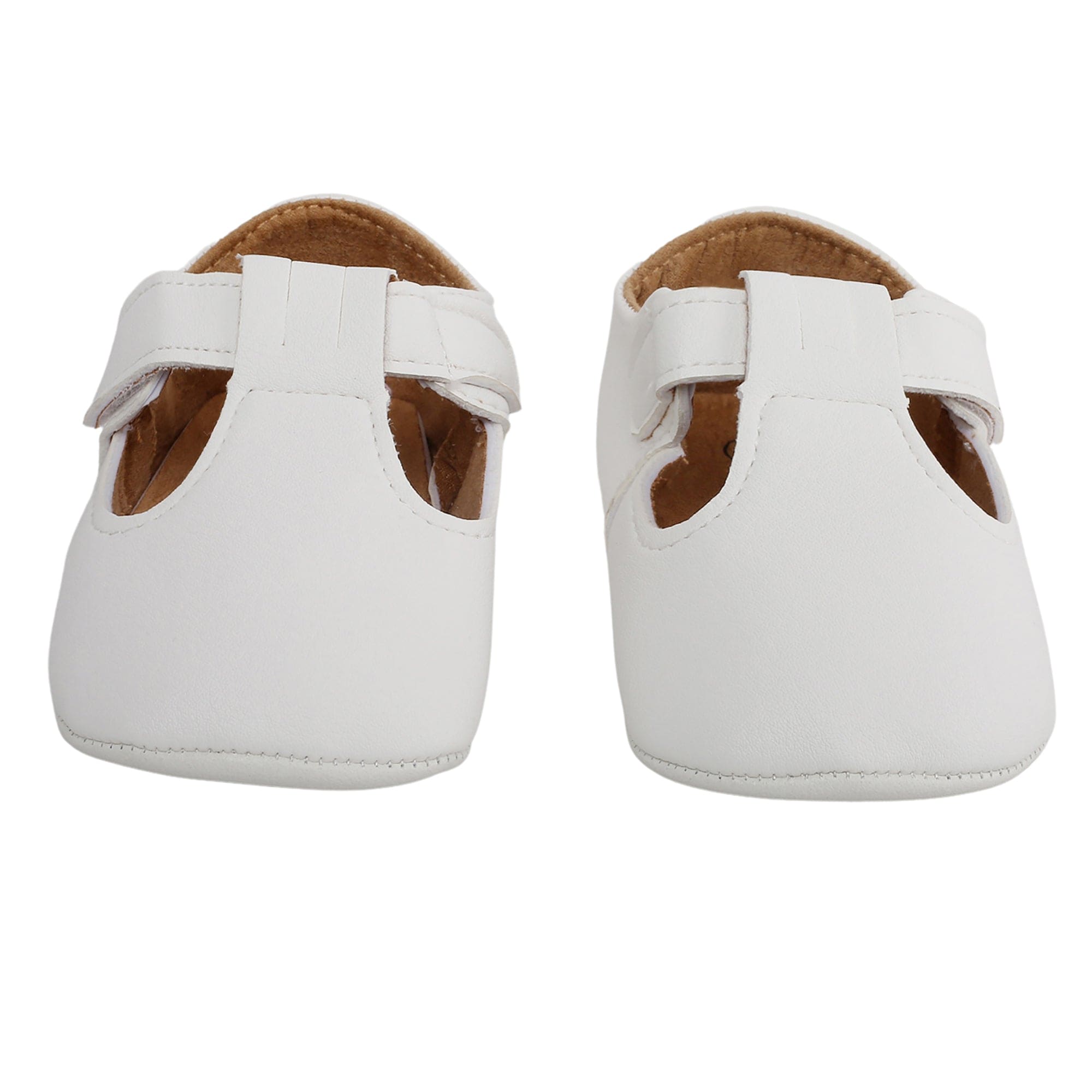 Baby Moo Dressy White Velcro Booties